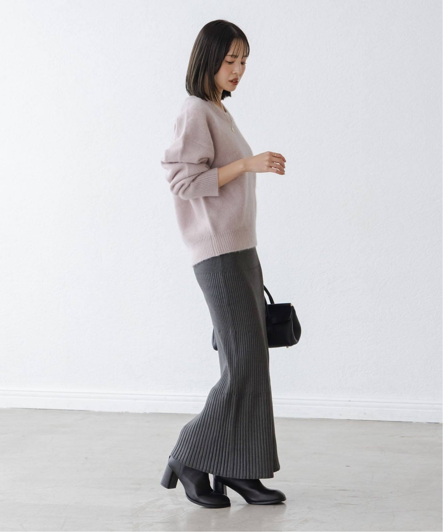 追加2》リブニットタイトスカート（ロング・マキシ丈スカート）｜NOBLE