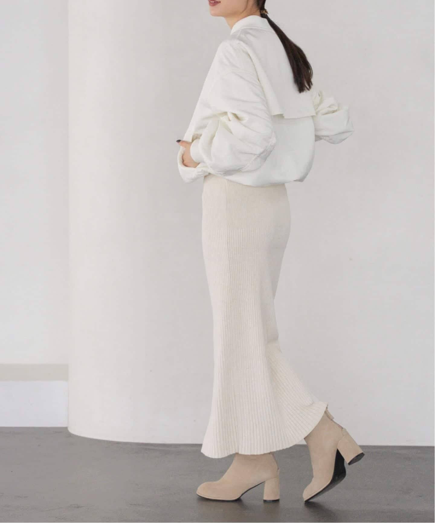 追加2》リブニットタイトスカート（ロング・マキシ丈スカート）｜NOBLE