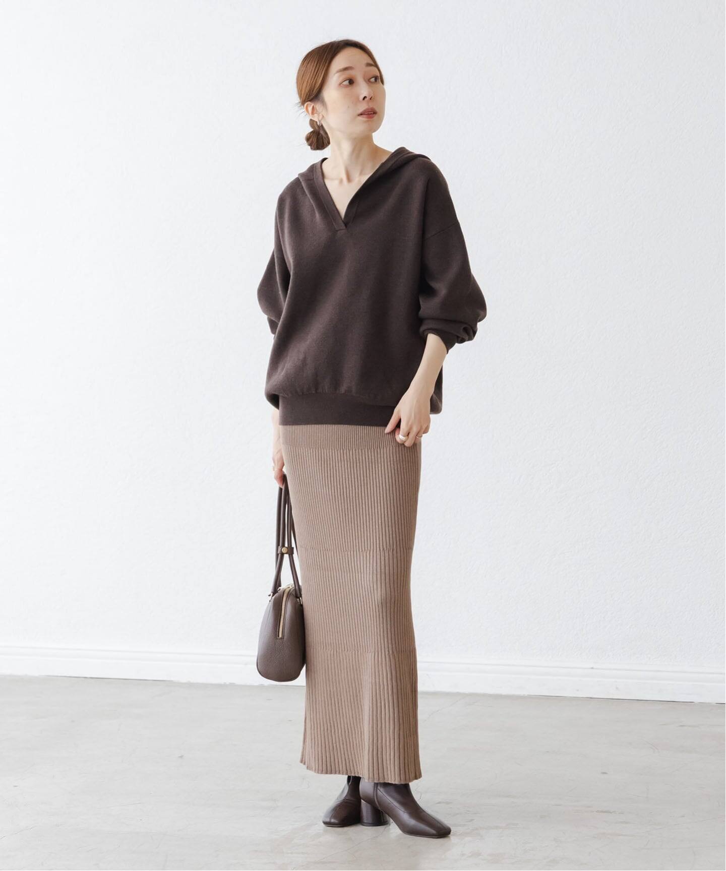 【新品タグ付】NOBLE ベージュ リブニットタイトスカート 新品】ノーブル NOBLE リブニットタイトスカート ベージュ 追加6