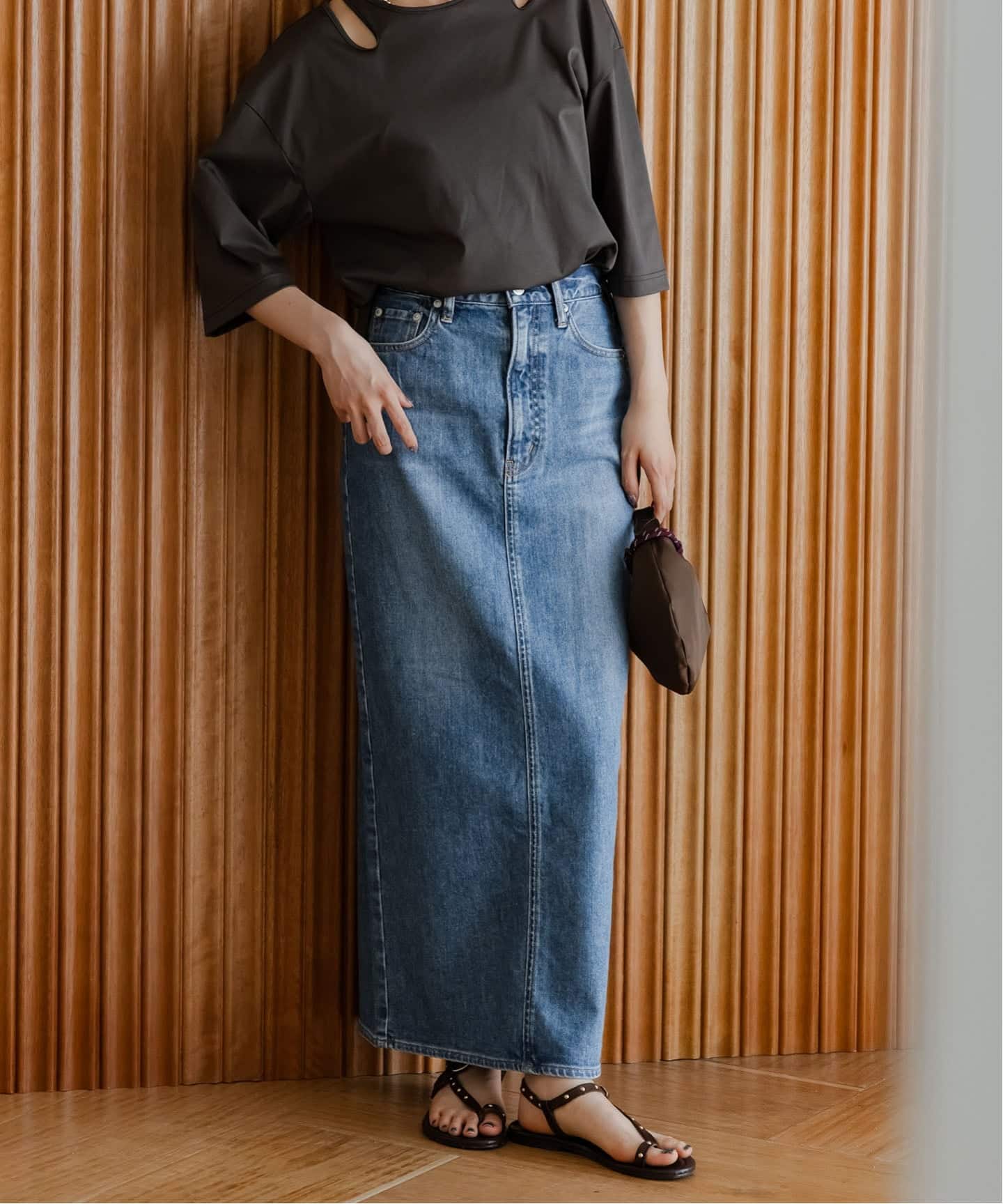 【美品】Noble ニードバイヘリテージ　デニムスカート NOBLE別注》 NEED by heritage/ニードバイヘリテージ RINA