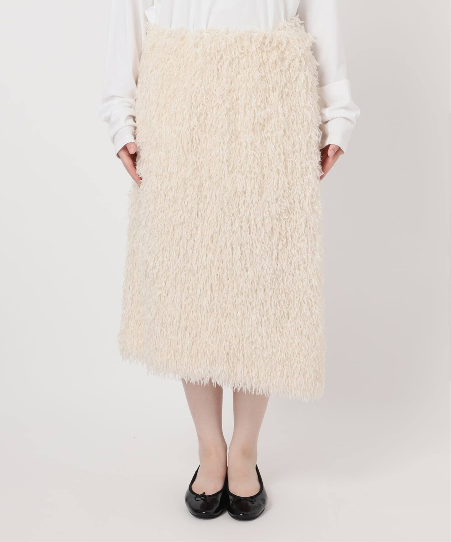 Feathered Fur Skirt / フェザーファースカート（ひざ丈スカート