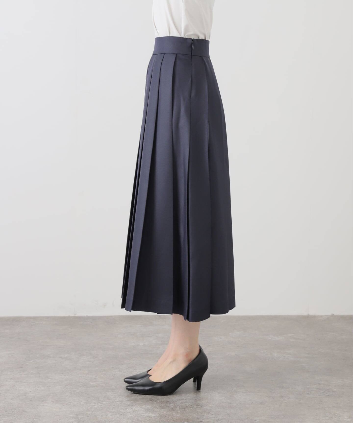 MOMENTEL / モーメンタル boxing K.O navy pleated skirt