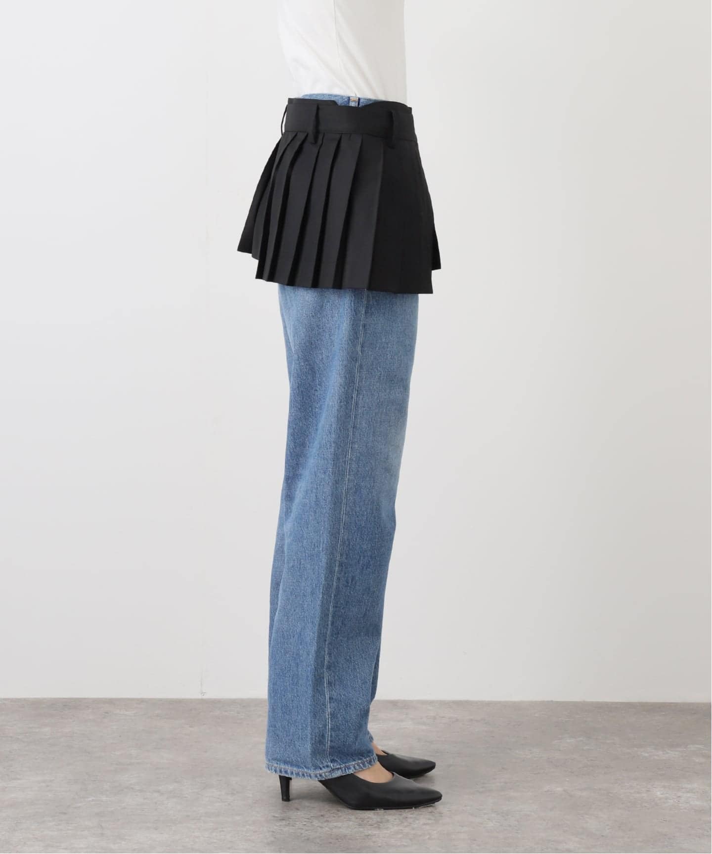 スカート S layered panel skirt mini Geek Office / ギークオフィス】LCDC TM / PLEATS DETAIL LAYERED