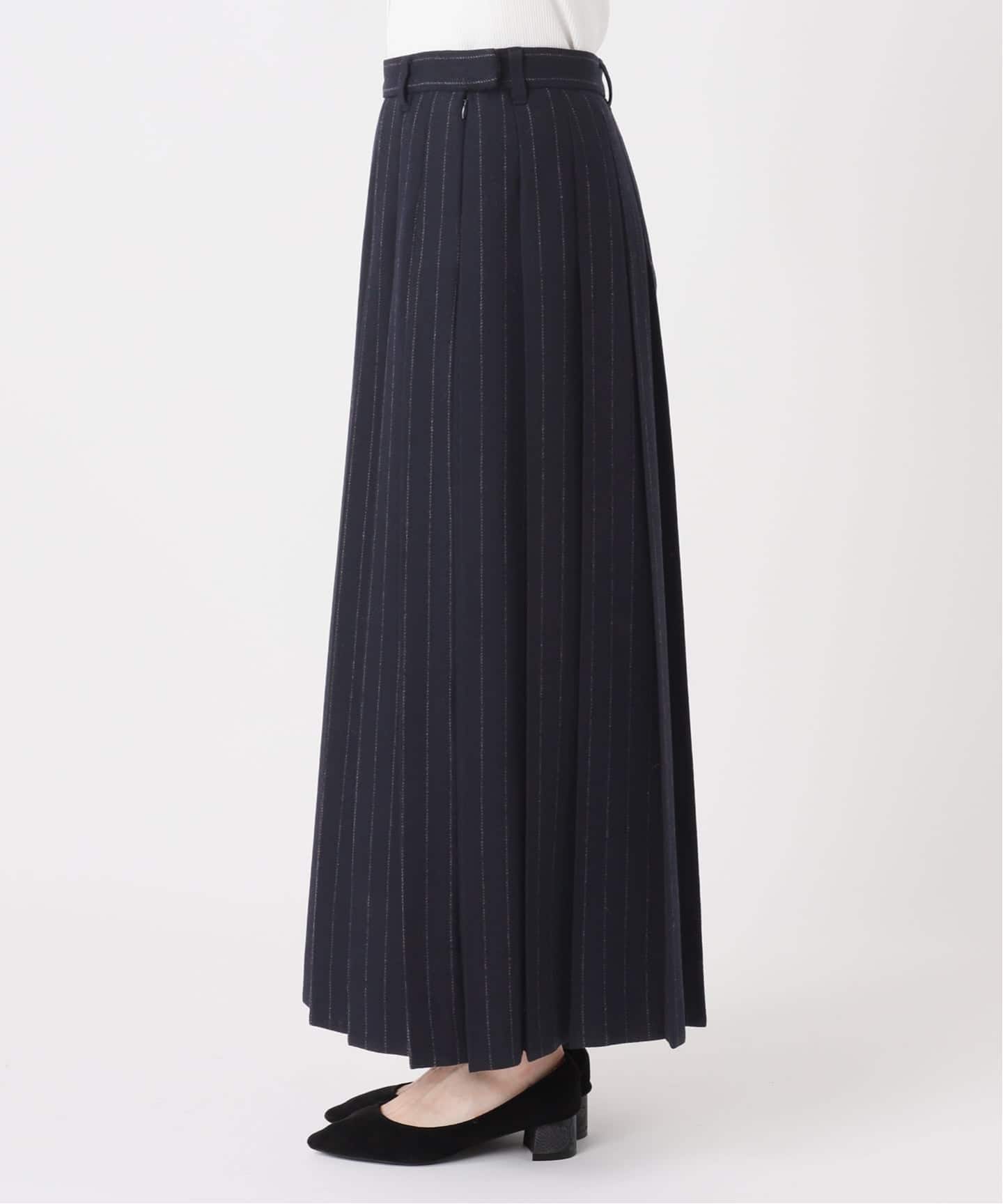 クラシックストライプ プリーツスカート（ロング・マキシ丈スカート