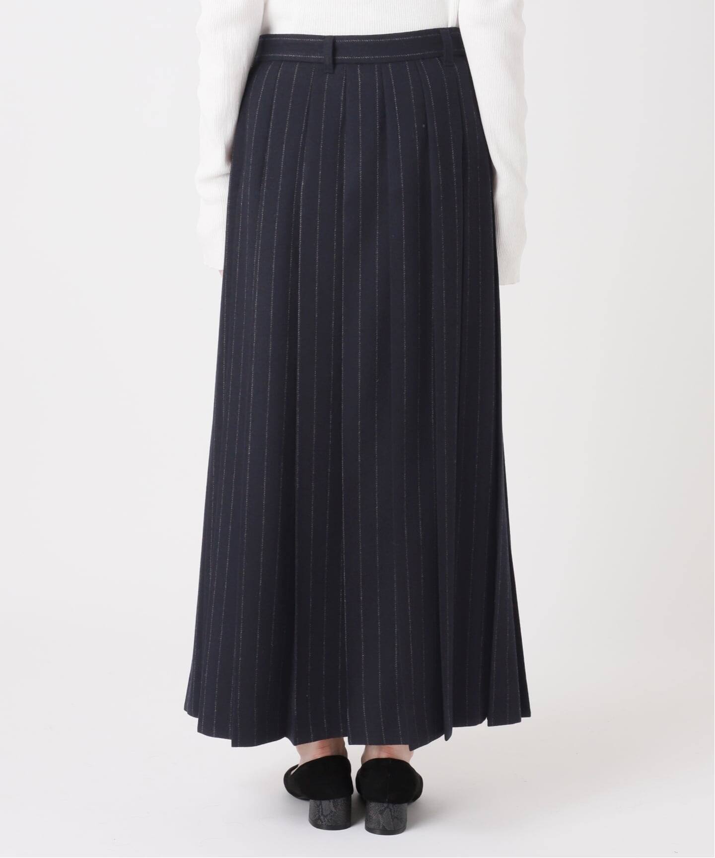 クラシックストライプ プリーツスカート（ロング・マキシ丈スカート