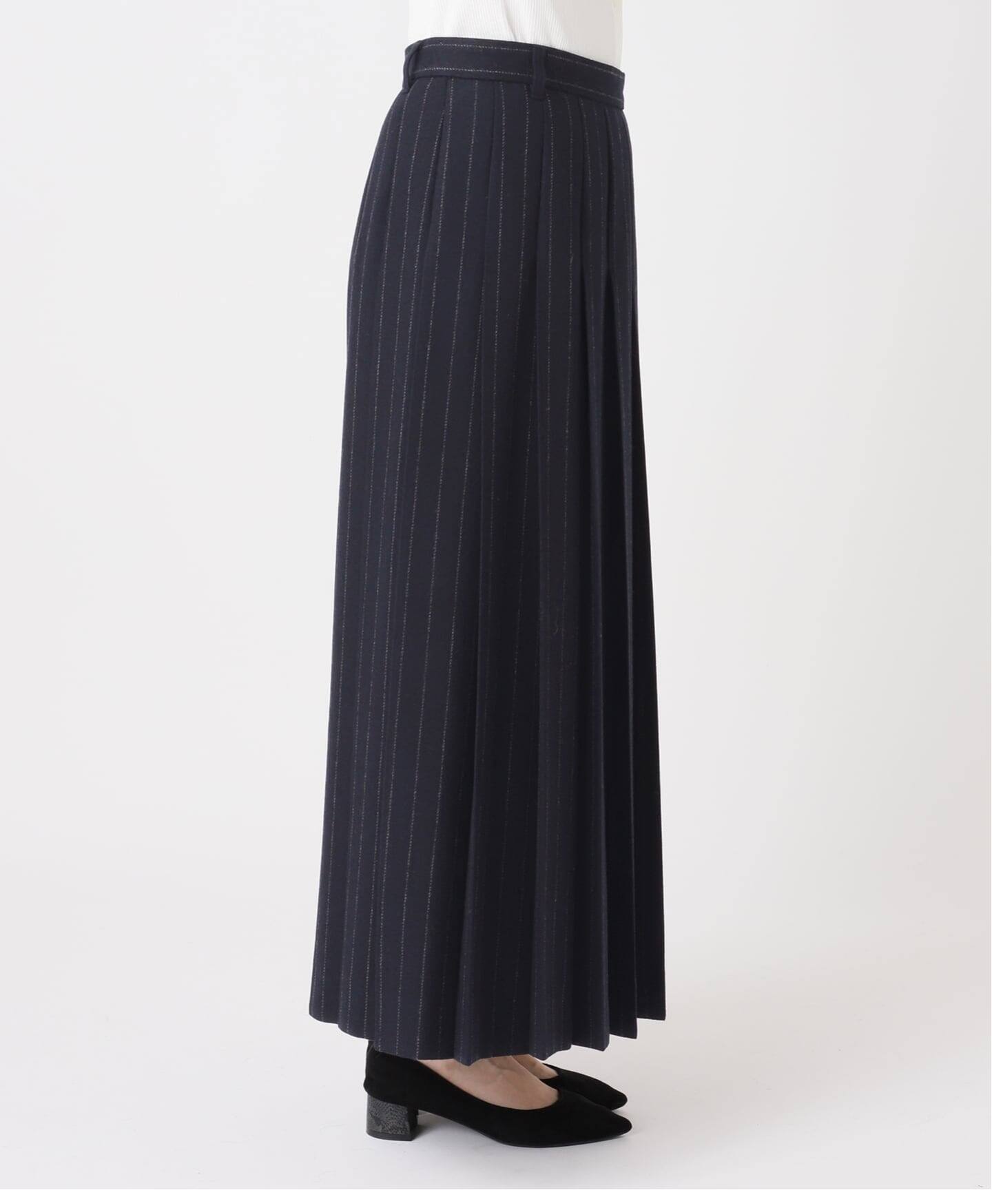 クラシックストライプ プリーツスカート（ロング・マキシ丈スカート