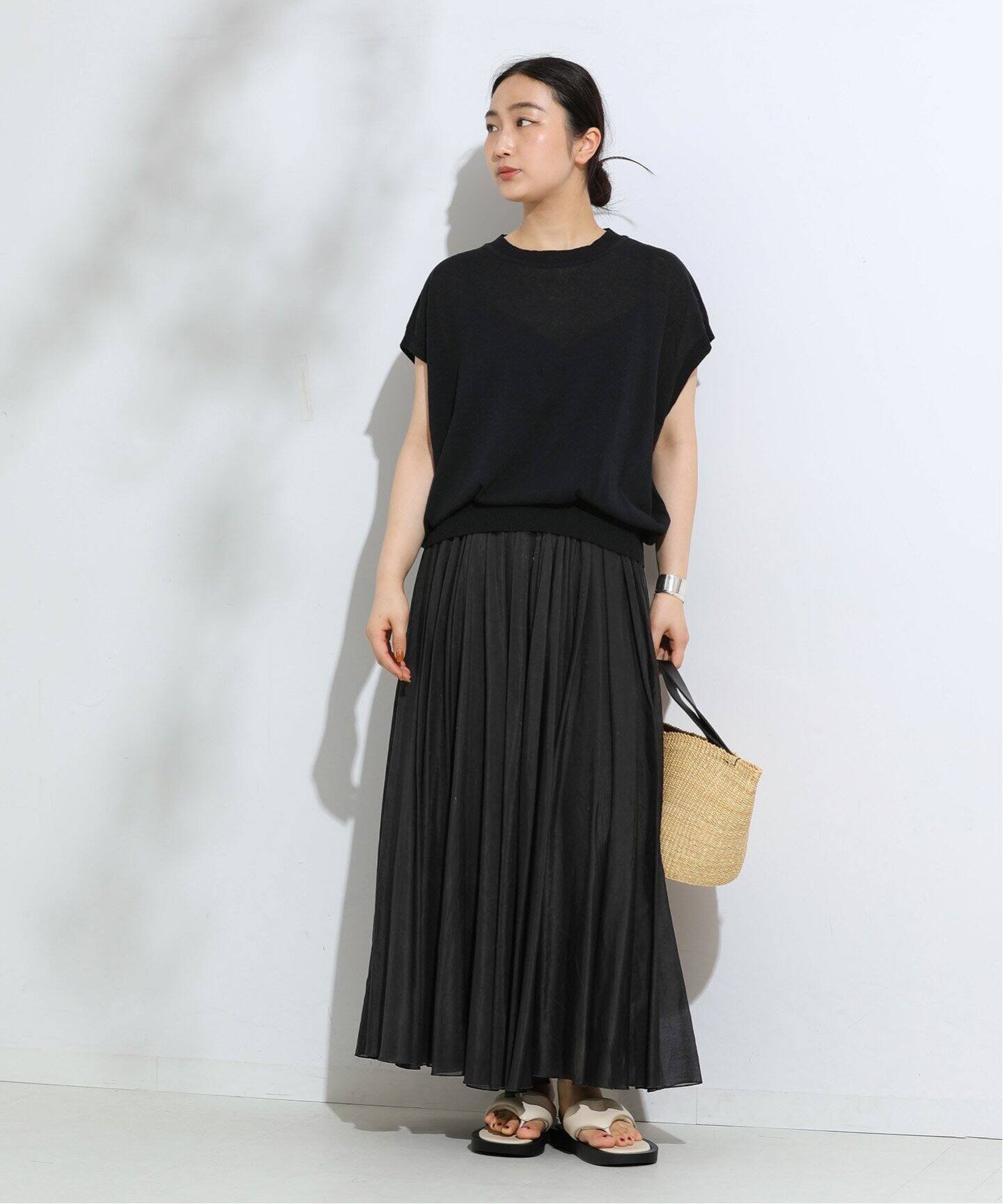 予約》コットンシルク マキシスカート（ロング・マキシ丈スカート  