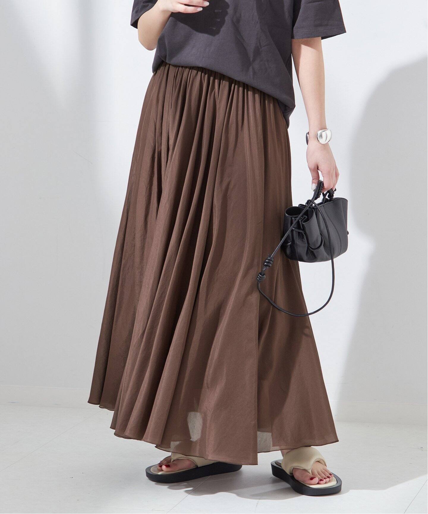 予約》コットンシルク マキシスカート（ロング・マキシ丈スカート  