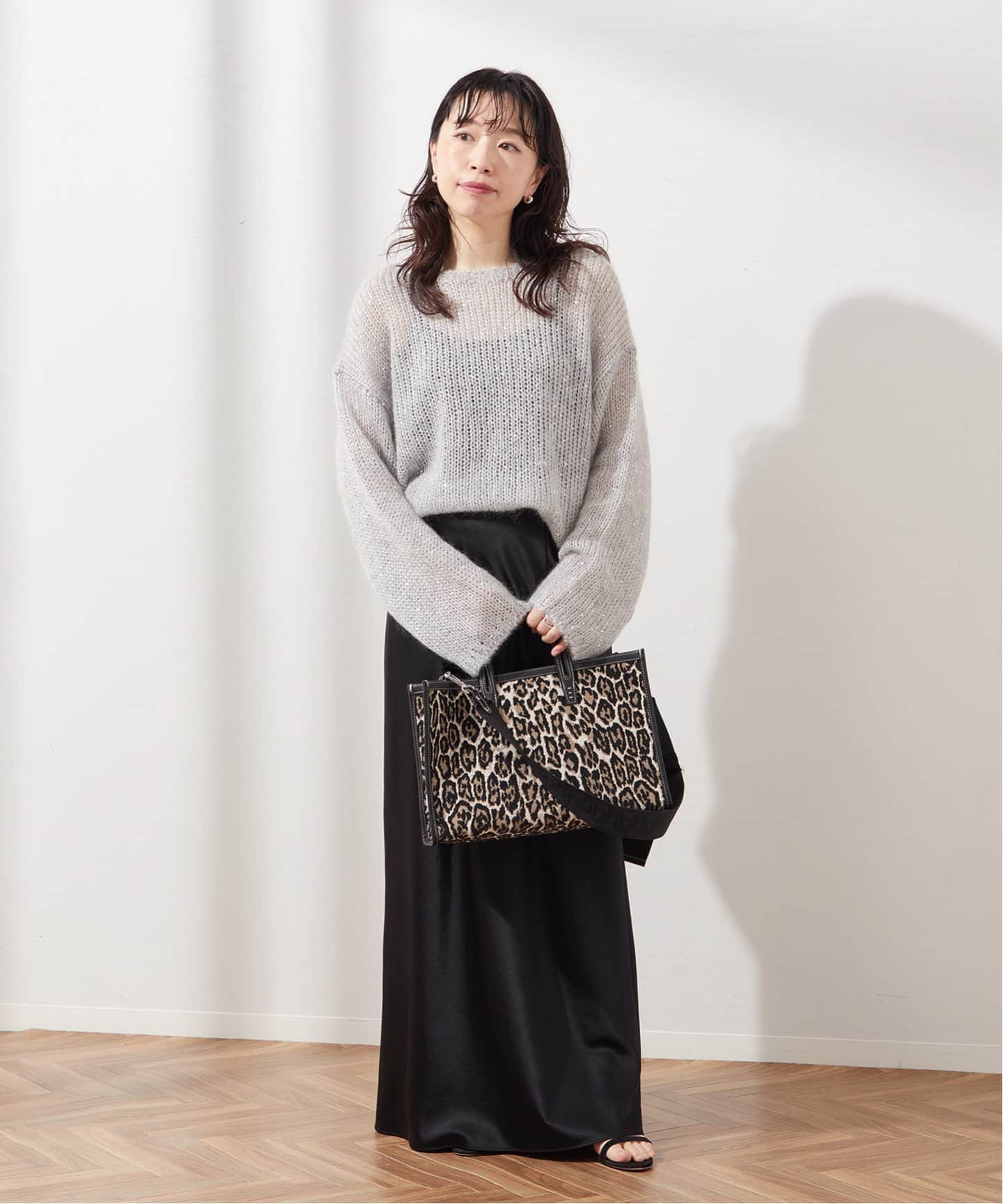 新品タグ付き JOURNAL STANDARD マットサテンレオパードスカート JOURNAL STANDARD LUXE（ジャーナルスタンダード ラックス）の