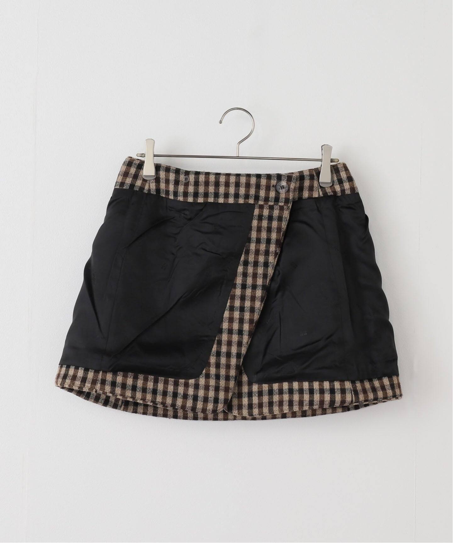 GANNI/ガニー】Check Wool Mix Skirt：スカート（ミニスカート