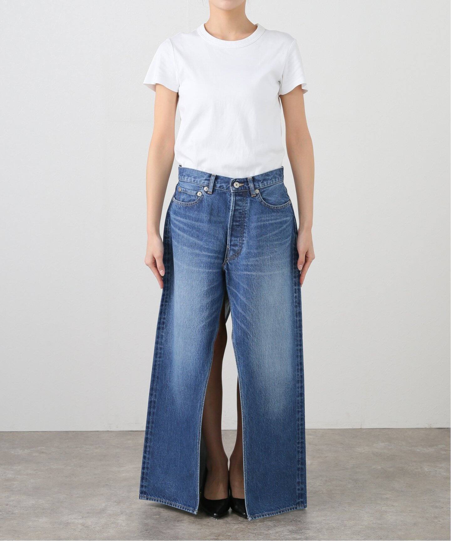 INSCRIRE /アンスクリア】Transform Denim Long Skirt：デニムスカート  