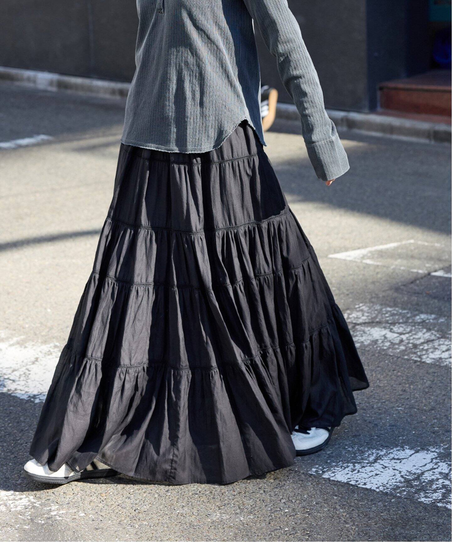 オリエンタルティアードスカート（ロング・マキシ丈スカート  