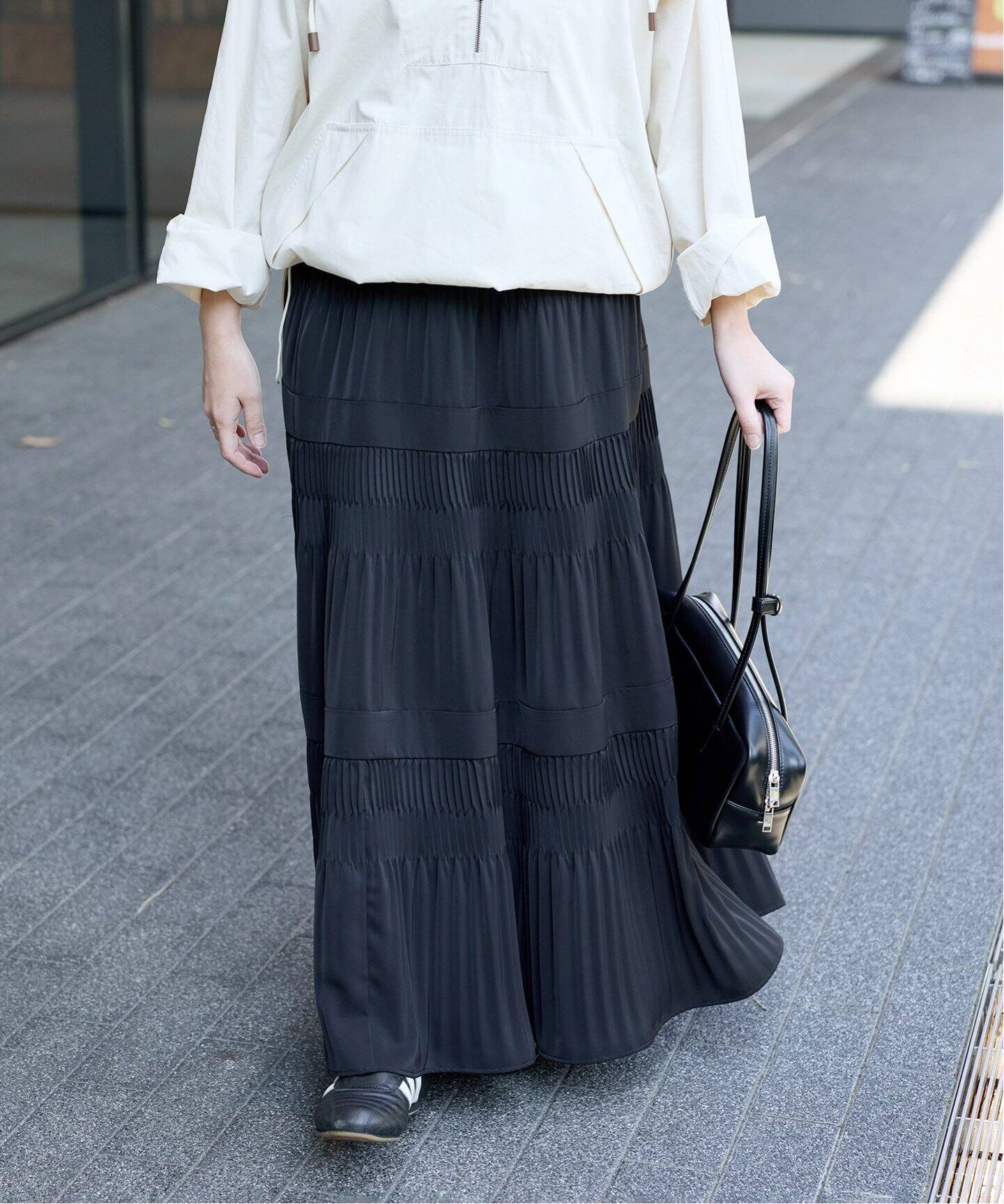 追加予約》ミニプリーツティアードスカート（ロング・マキシ丈スカート  