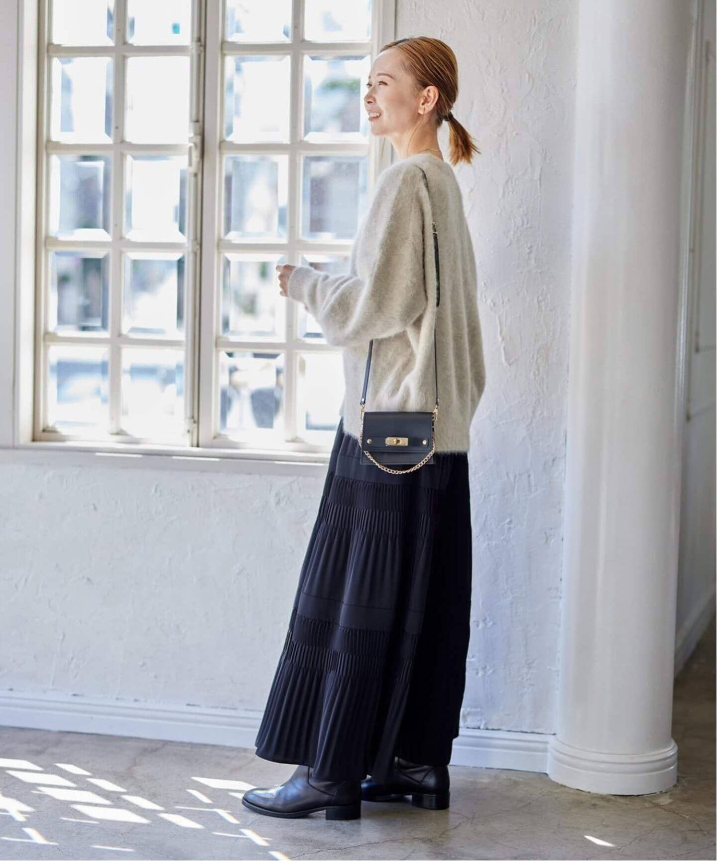 追加予約》ミニプリーツティアードスカート（ロング・マキシ丈スカート  