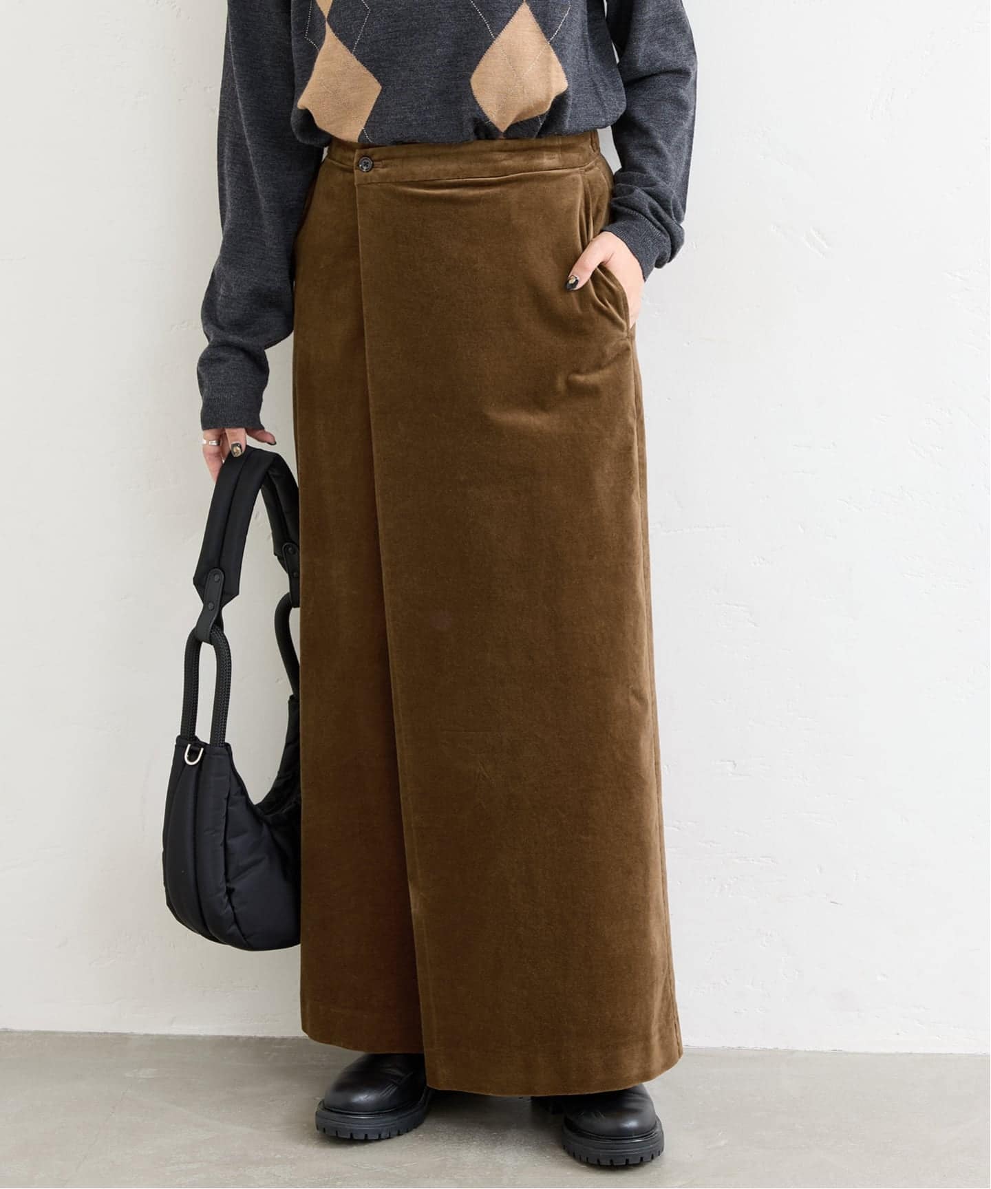 Velour wrap skirt（ロング・マキシ丈スカート）｜JOURNAL STANDARD