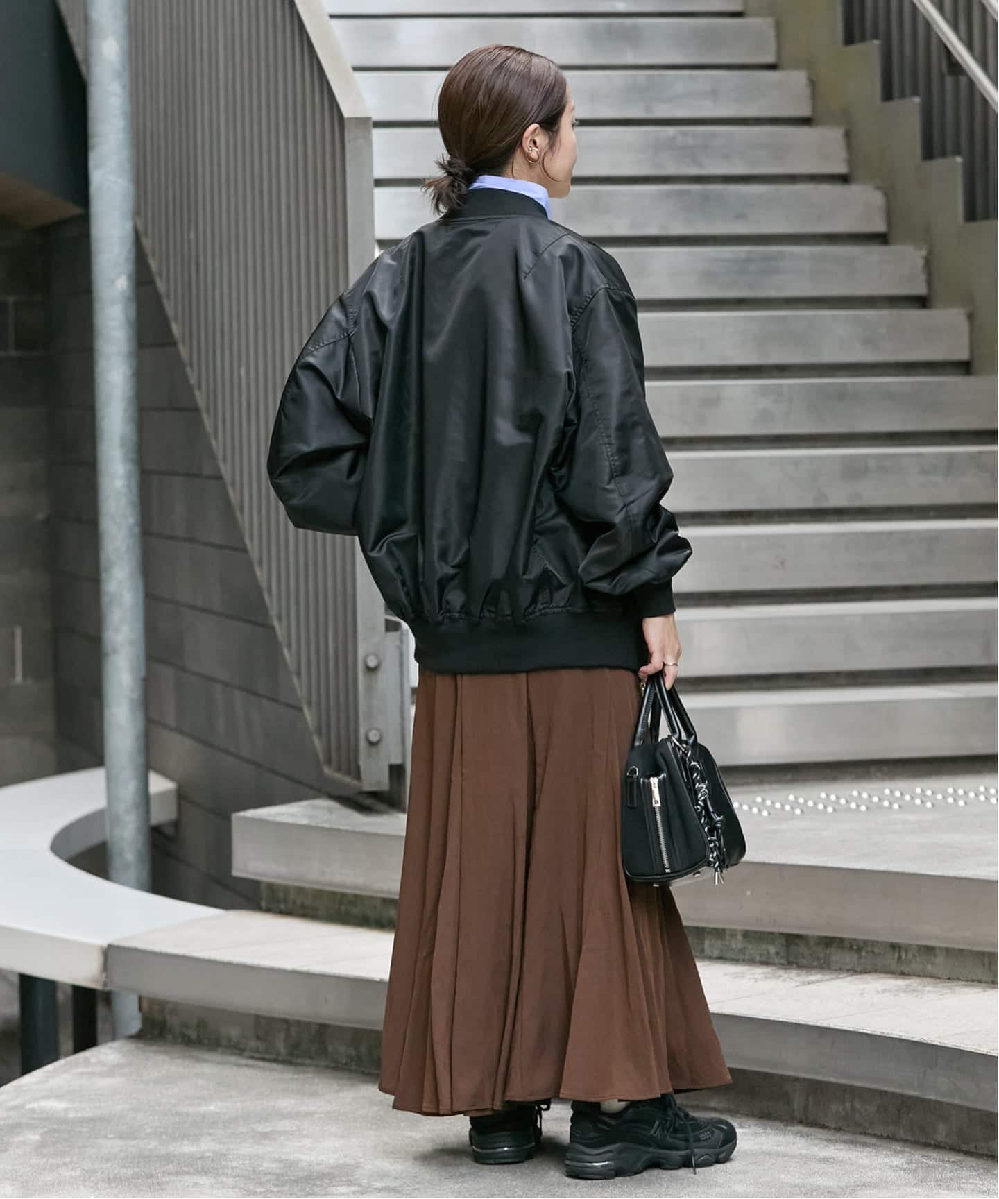 レーヨンナイロンツイルスカート（ロング・マキシ丈スカート