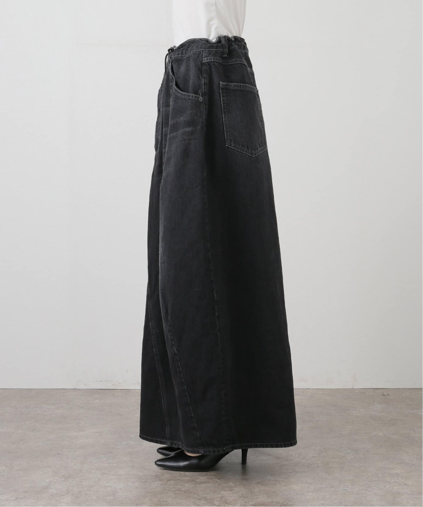 ★Needles★H.D スカート ジーンズ12オンズ デニム H.D. Skirt - Jean / 12oz Denim(1 BLACK): Needles: WOMENS