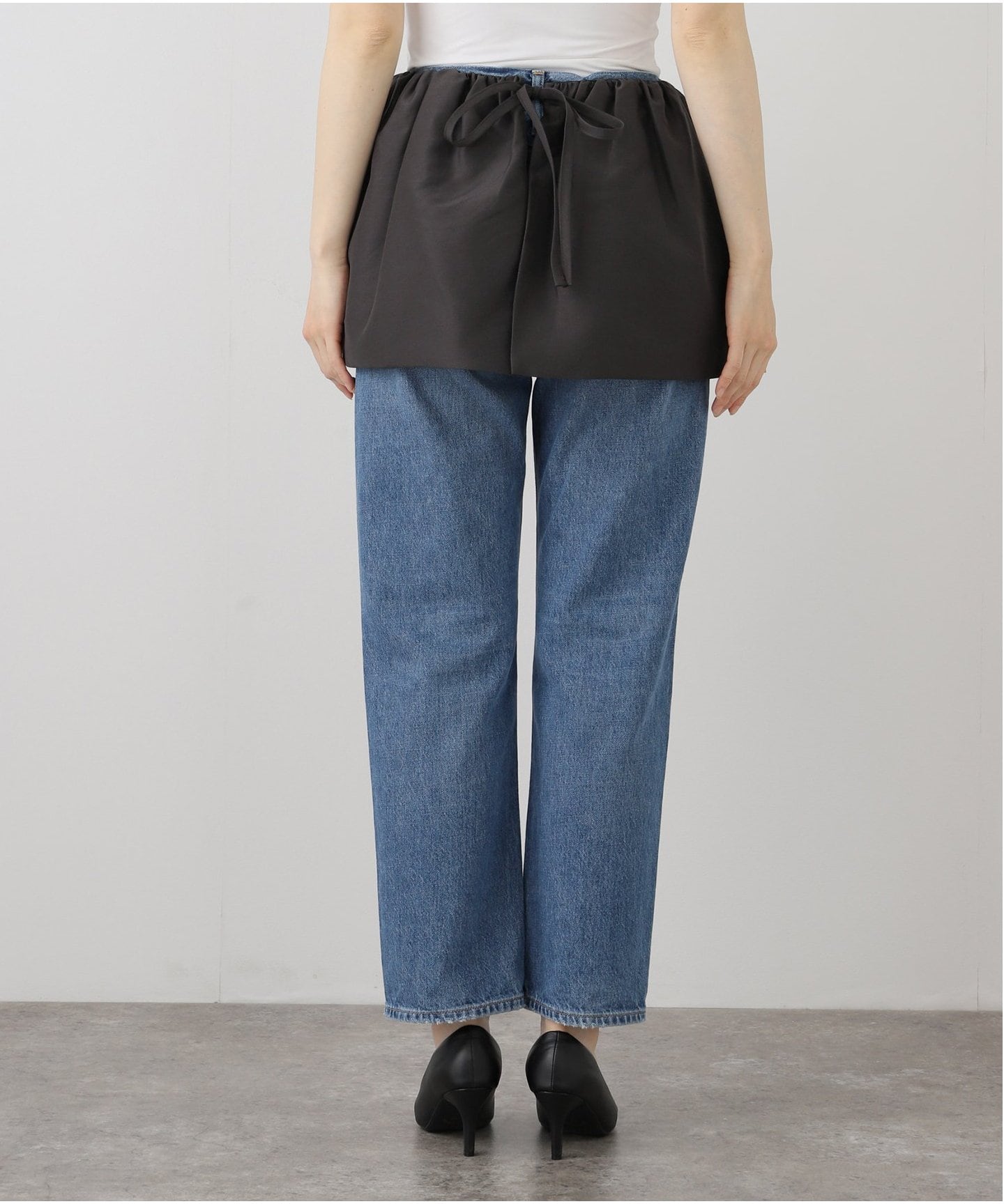 AMOMENTO/アモーメント DETACHABLE SKIRT AMOMENTO / アモーメント】SHIRRING ORGANZA BELT SKIRT