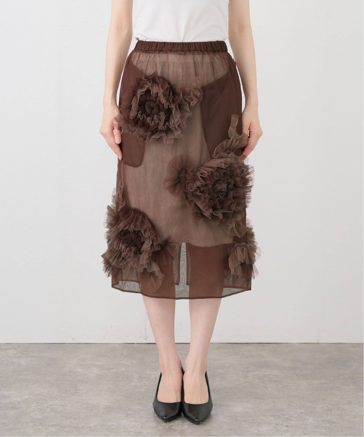 スカート VIVIANO Flower Applique Mini Skirt Flower Applique Mini Skirt – VIVIANO