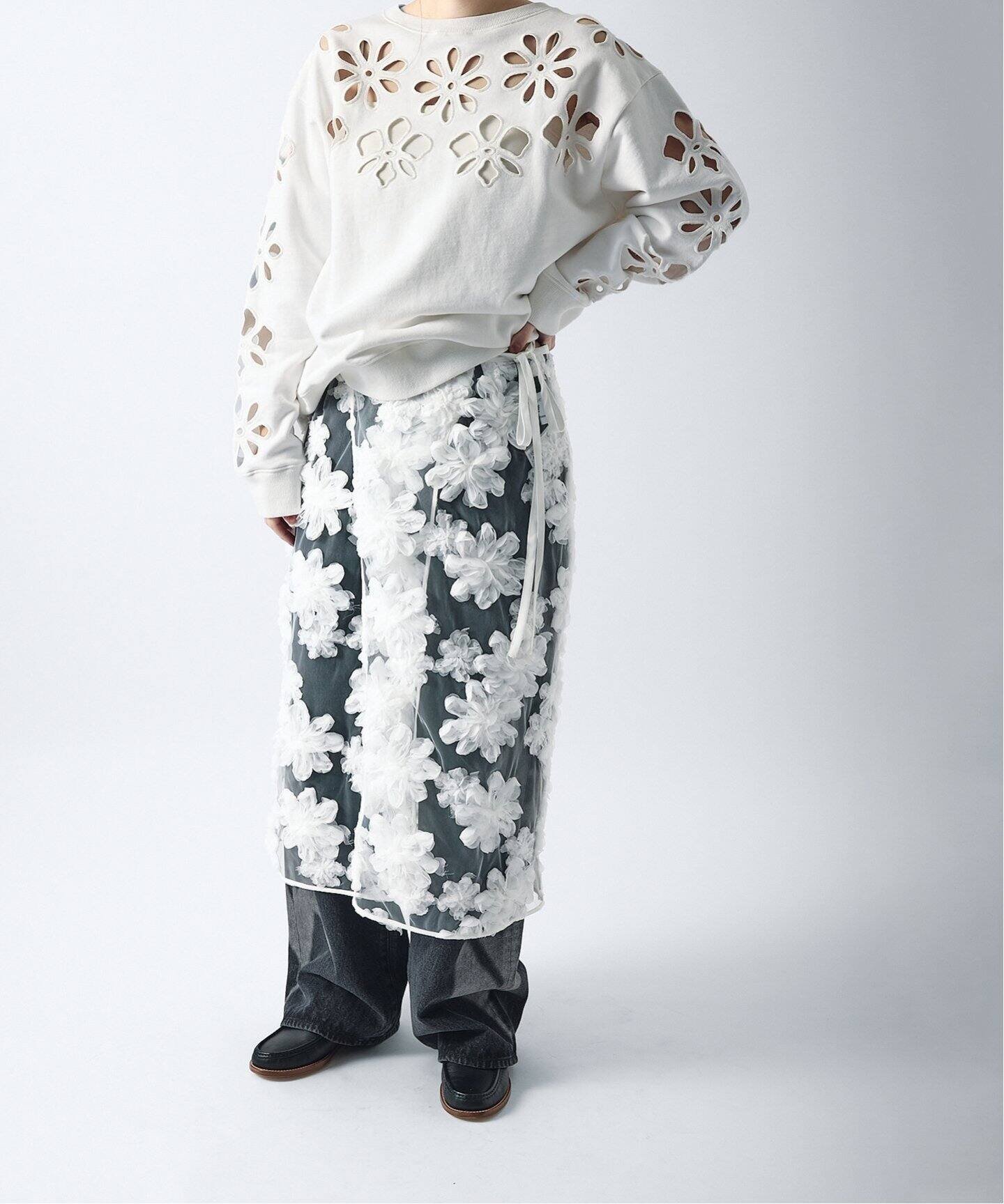 TOLIGHTX JOURNALSTANDARD フラワーモチーフラップスカート 追加》【TOLIGHT×JOURNALSTANDARD】 フラワーモチーフラップスカート