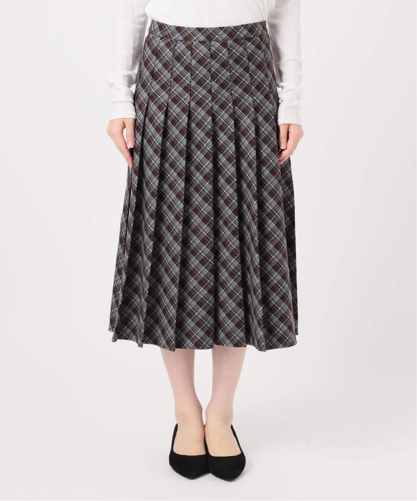oriens チェック柄ひざ丈スカート フリーサイズ ギャザーチェック スカート（ひざ丈スカート）｜Oriens JOURNAL