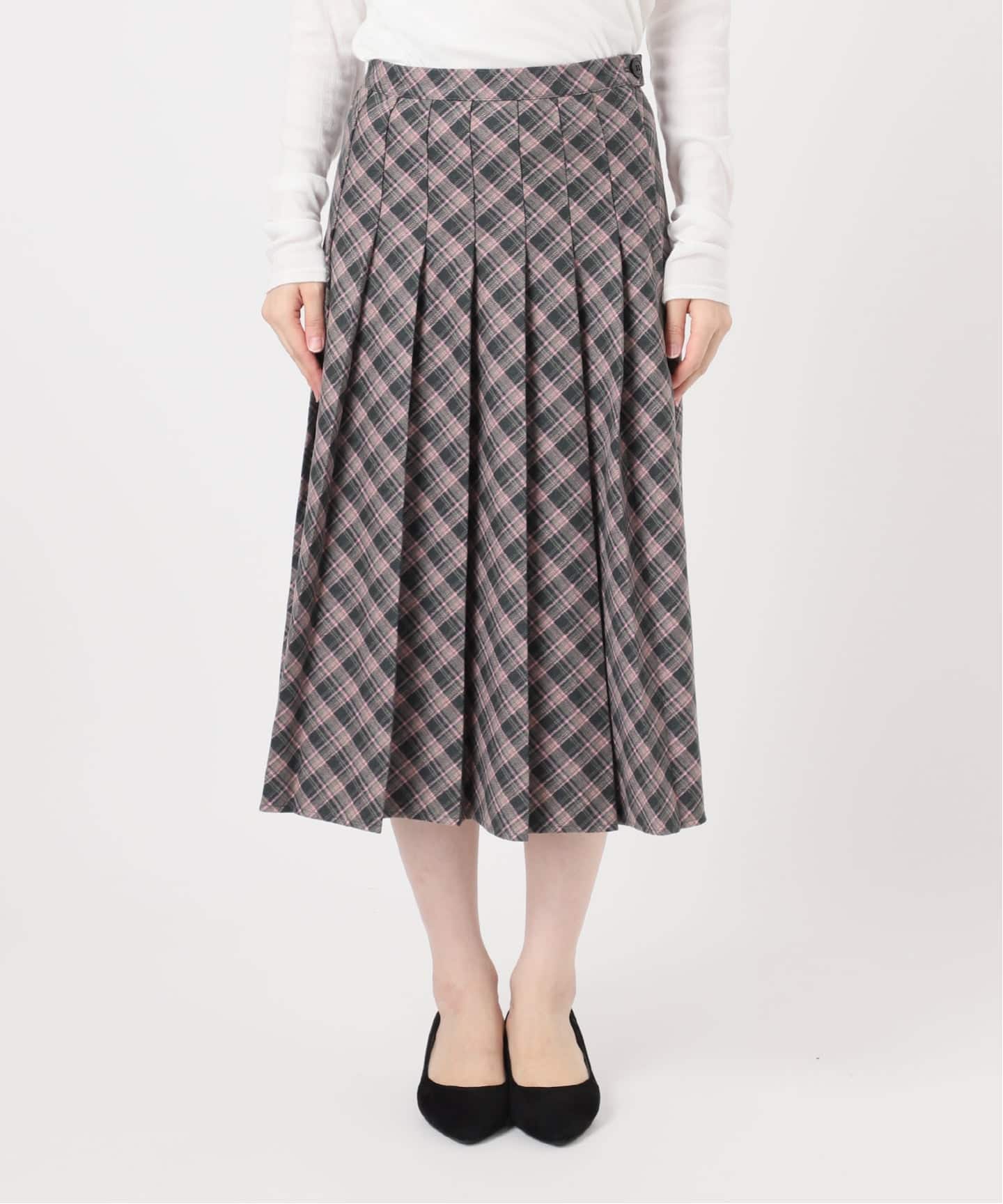 プリーツチェックスカート（ひざ丈スカート）｜Oriens JOURNAL