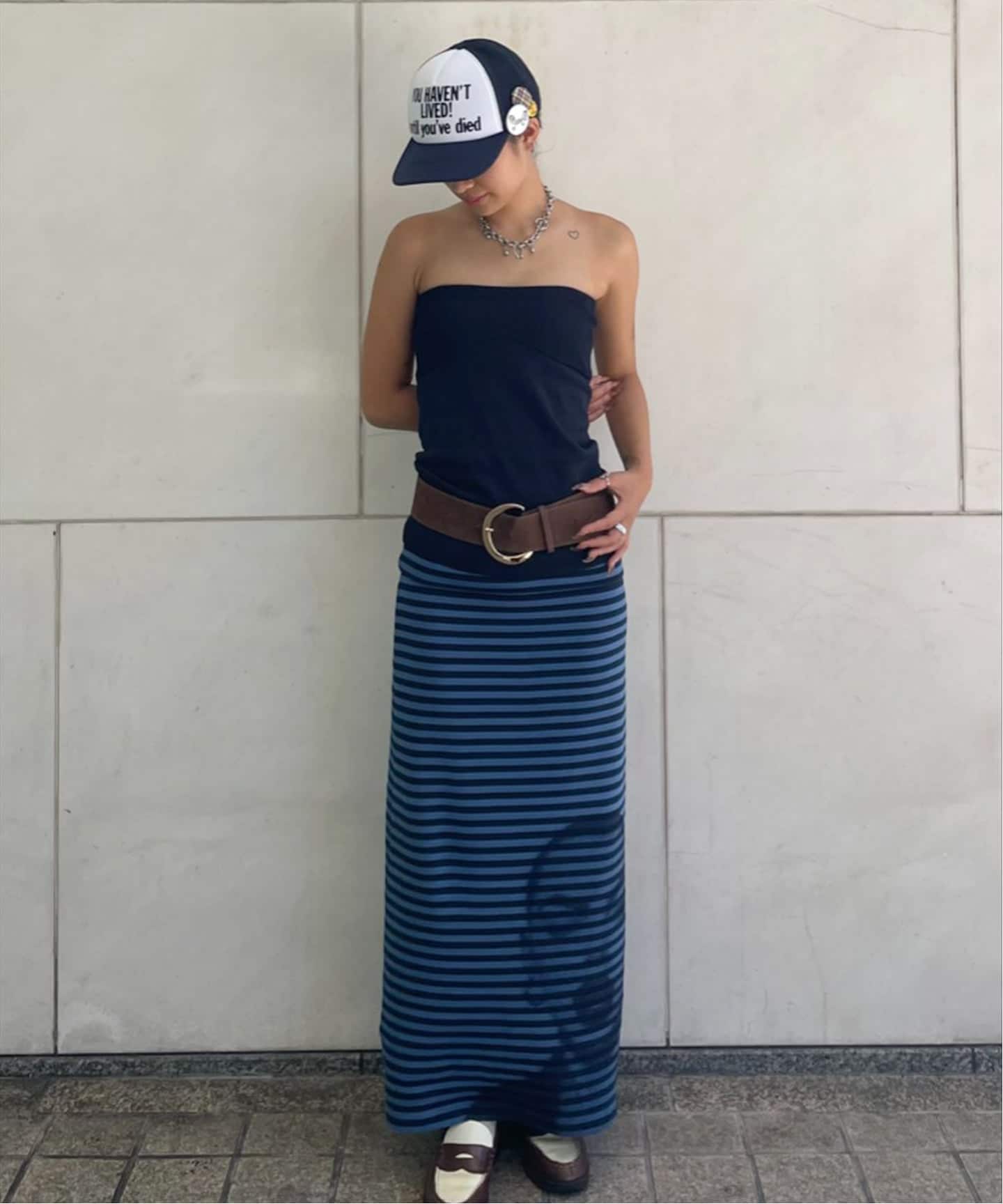 【完売商品】ボーダープリントスカート　オリエンスジャーナルスタンダード 追加予約2》ボーダープリントスカート（ロング・マキシ丈