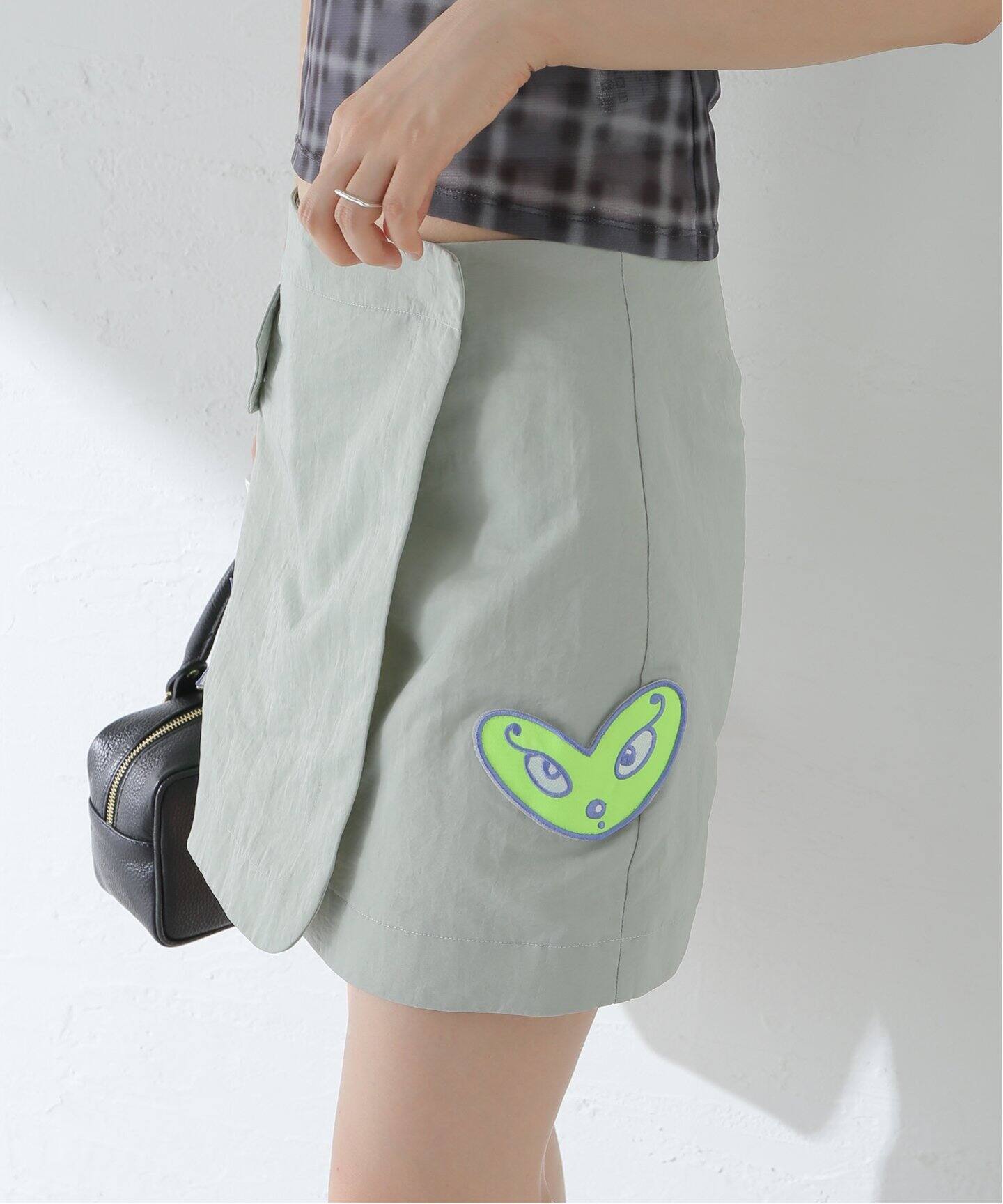 sheller シェリエ センタースリットミニスカート グリーン S（SHELLER  