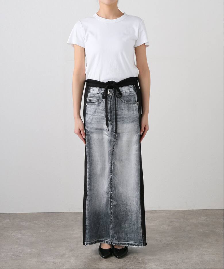 OPEN YY / オープンワイワイ】FRONT JEAN EFFECTJERSEY SKIRT 