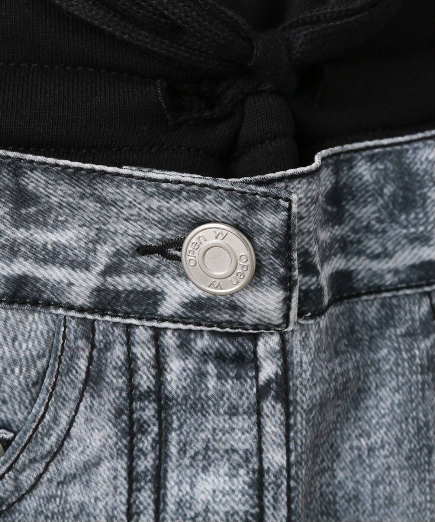 OPEN YY / オープンワイワイ】FRONT JEAN EFFECTJERSEY SKIRT