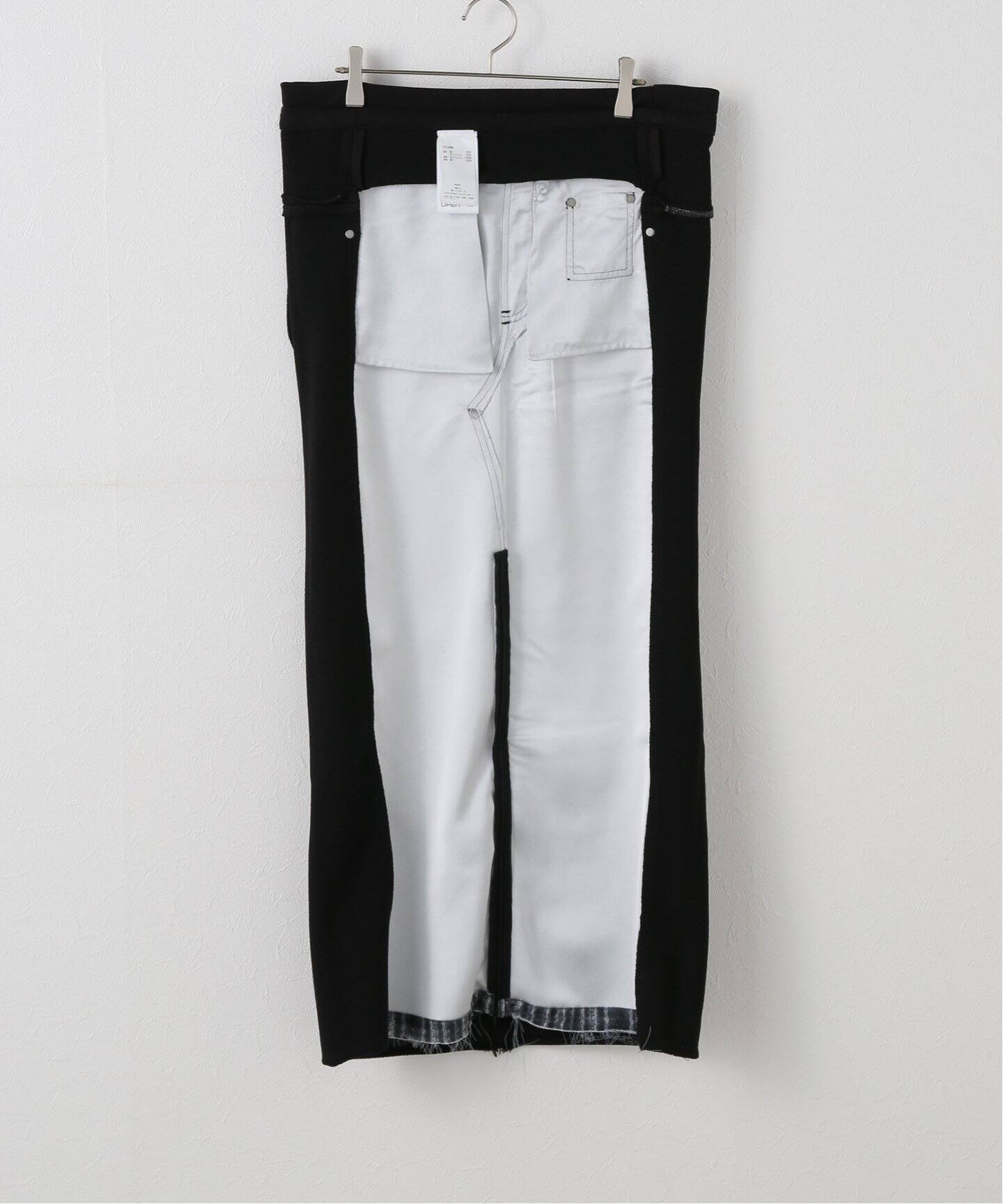 ☆韓国の人気☆【OPEN YY】☆FRONT JEAN EFFECT JERSEY SKIR.T☆ OPEN YY / オープンワイワイ】FRONT JEAN EFFECTJERSEY SKIRT