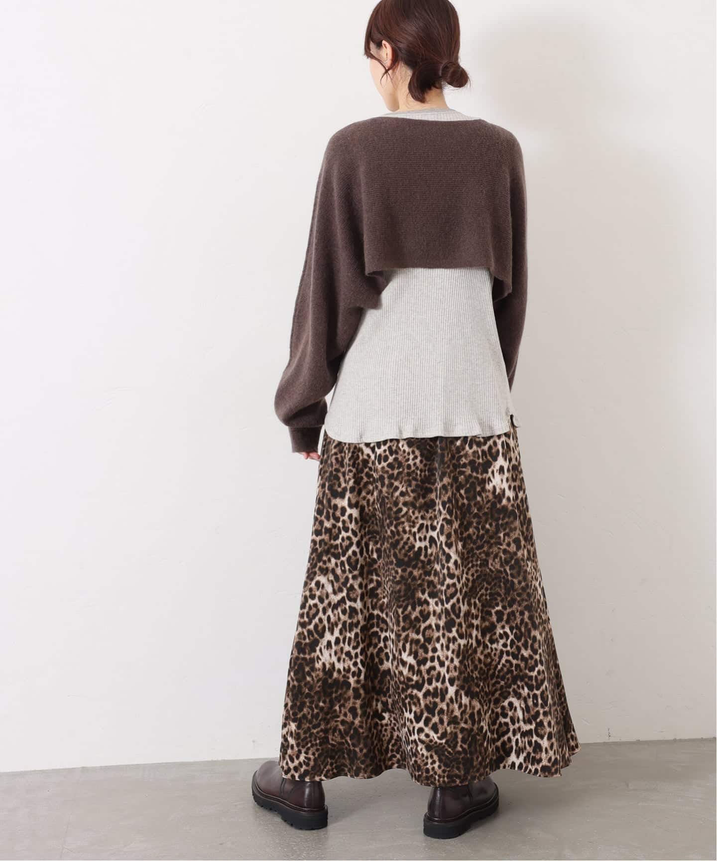 追加予約》マットサテンレオパ マキシスカート（ロング・マキシ