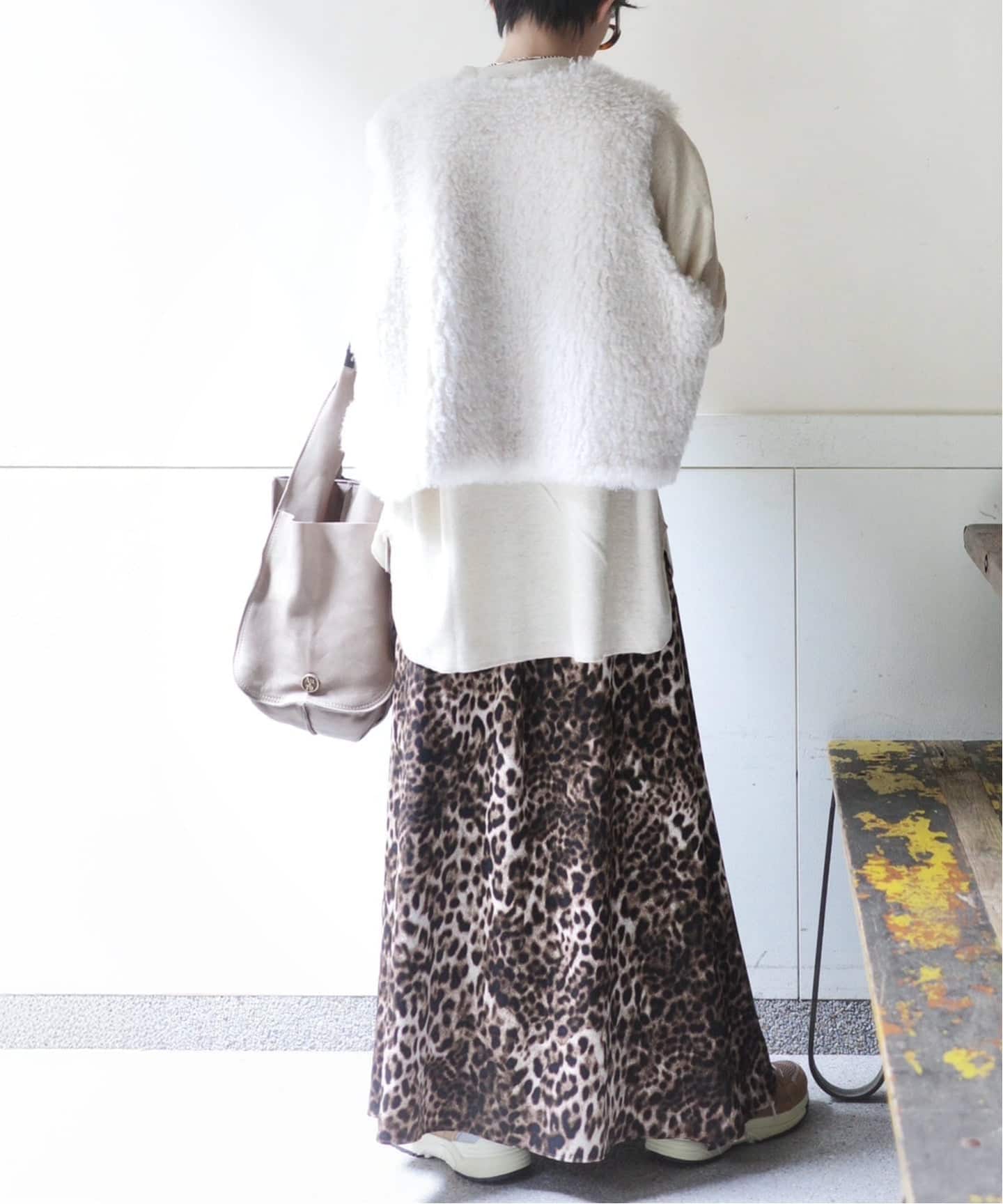 追加予約》マットサテンレオパ マキシスカート（ロング・マキシ丈