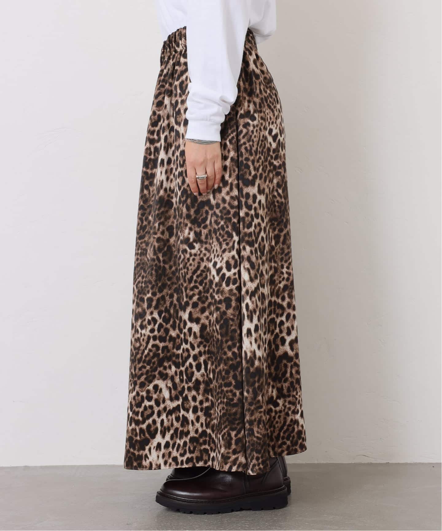 追加予約》マットサテンレオパ マキシスカート（ロング・マキシ丈