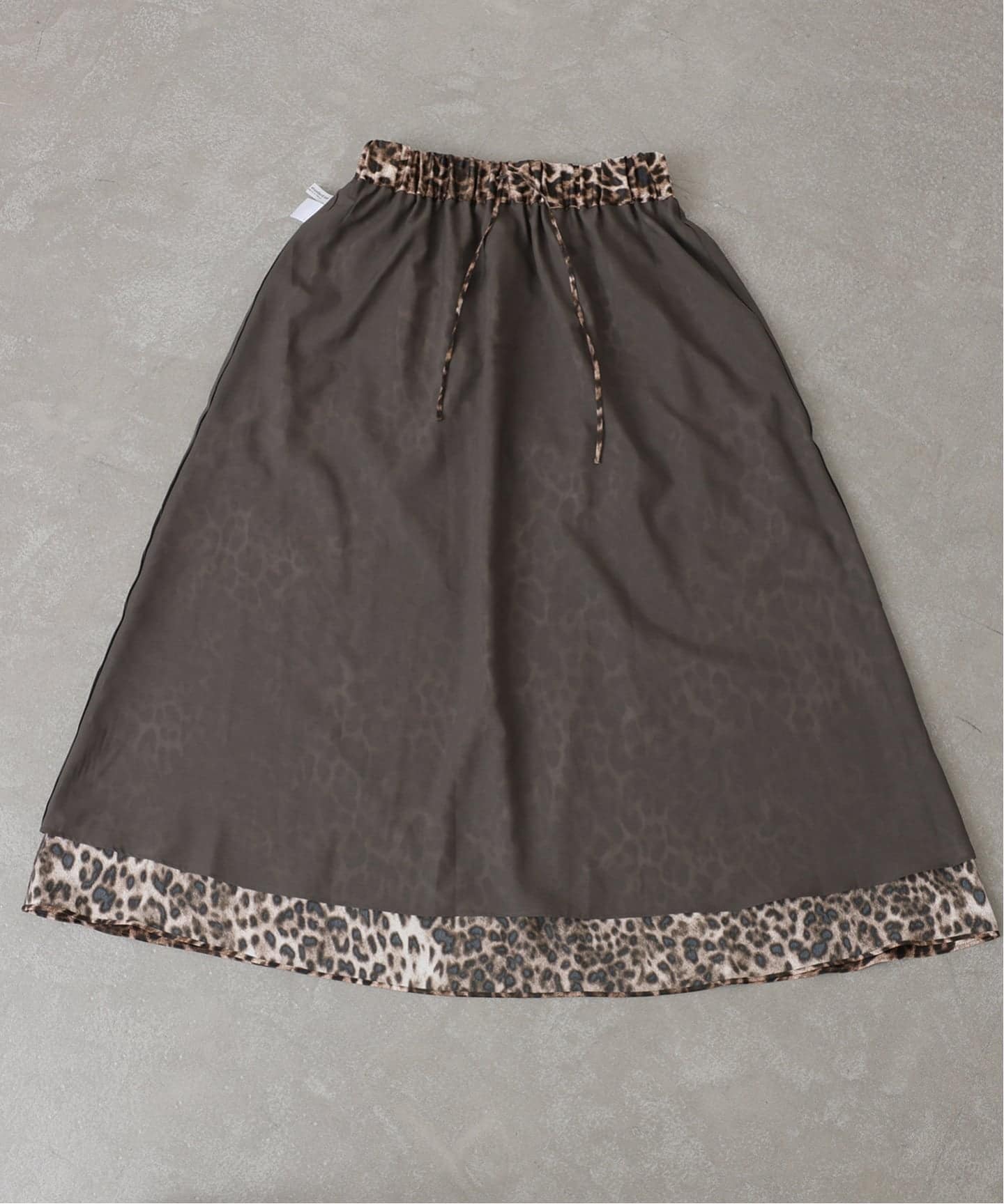 追加予約》マットサテンレオパ マキシスカート（ロング・マキシ丈