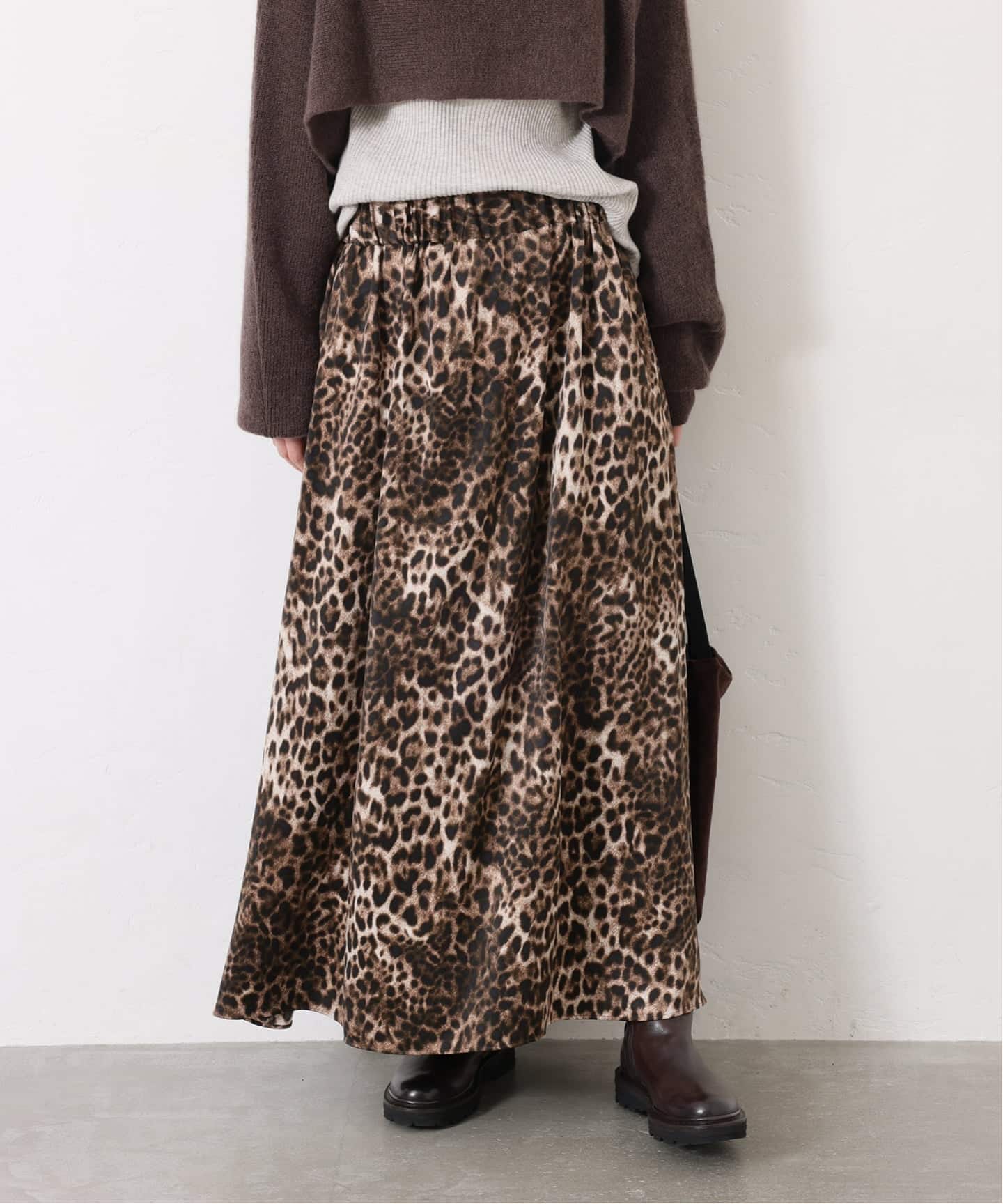 journalstandardluxeマットサテンレオパマキシスカート 追加予約》マットサテンレオパ マキシスカート（ロング・マキシ丈