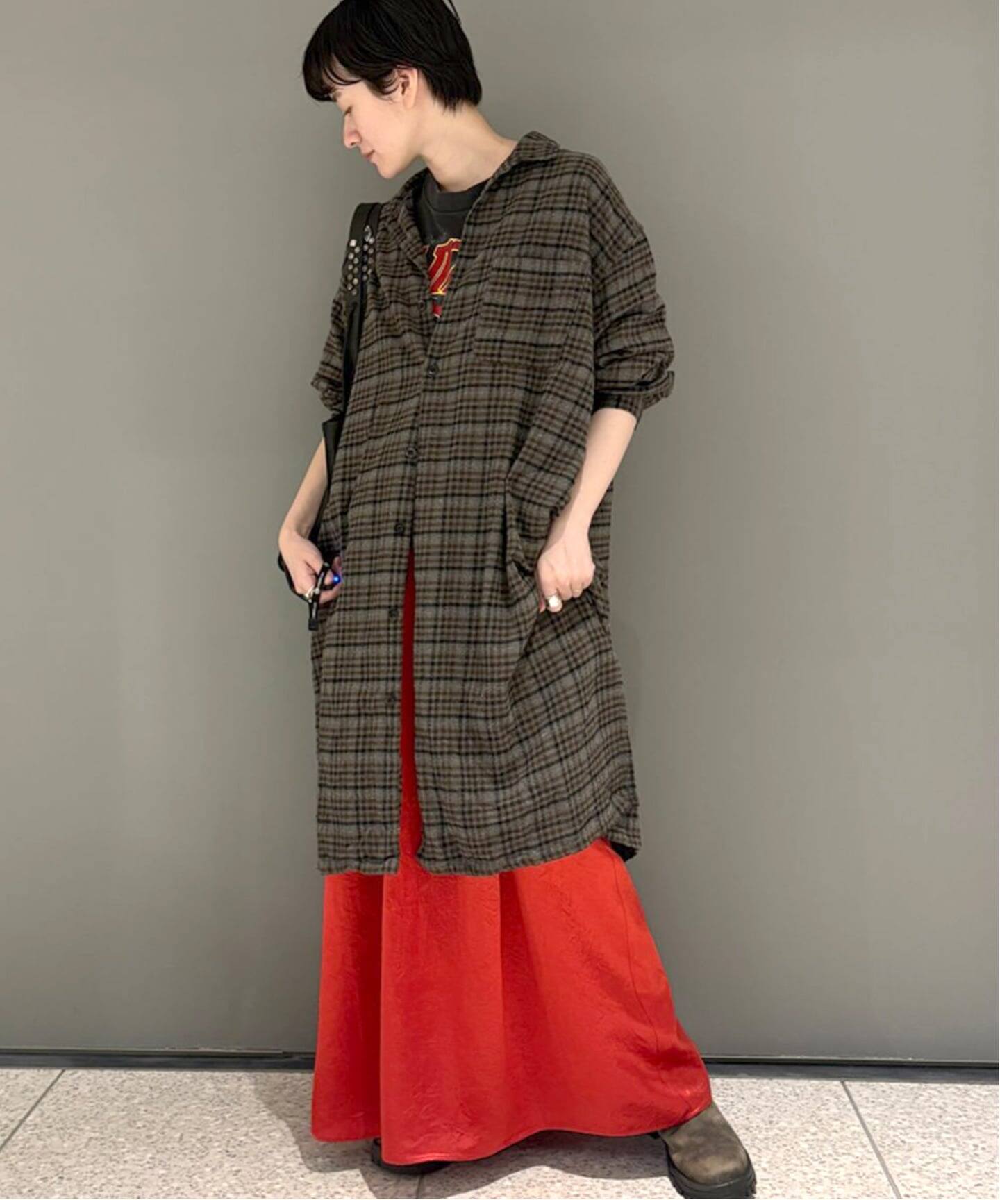 ヴィンテージサテン ギャザースカート（ロング・マキシ丈スカート