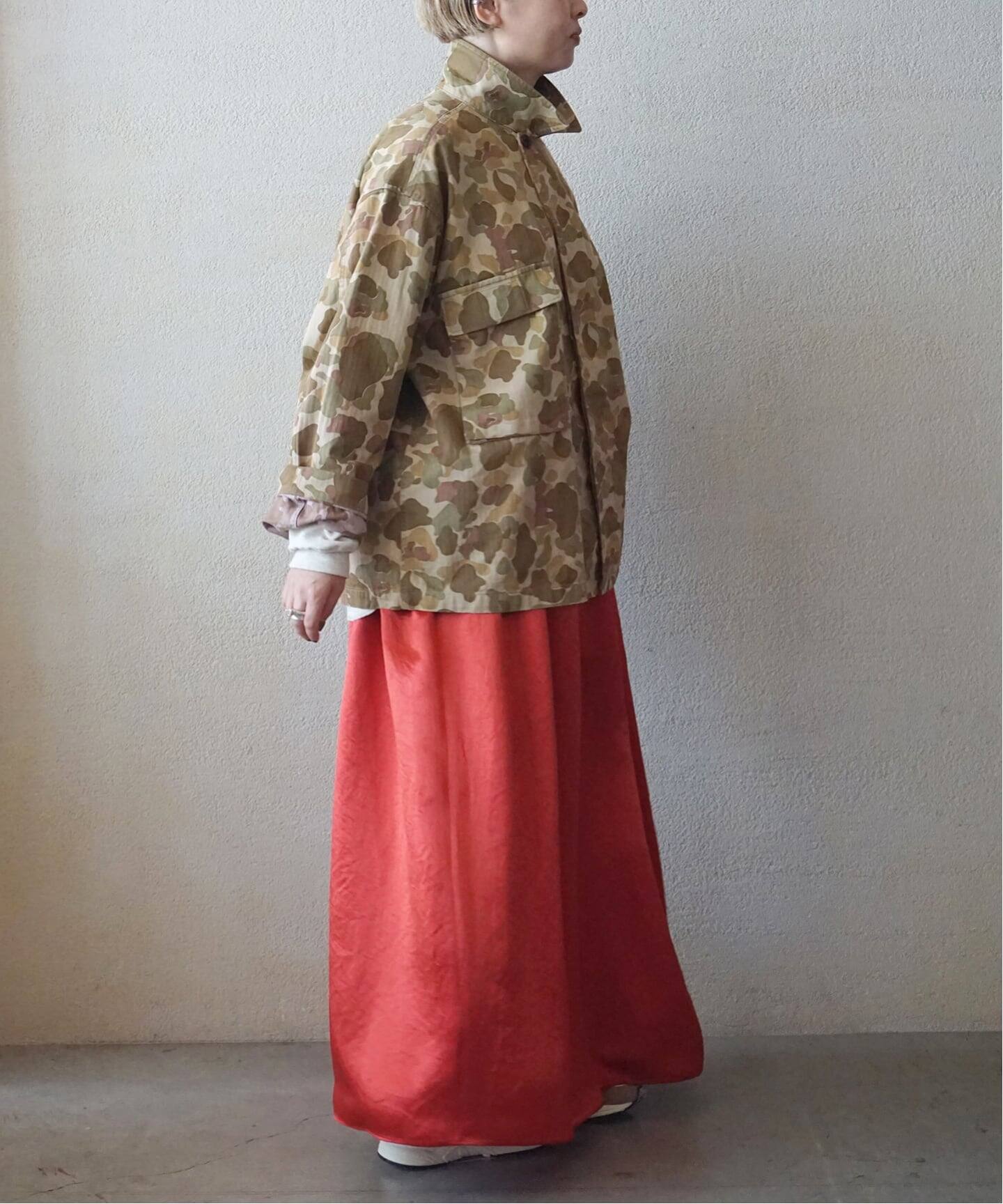 ヴィンテージサテン ギャザースカート（ロング・マキシ丈スカート