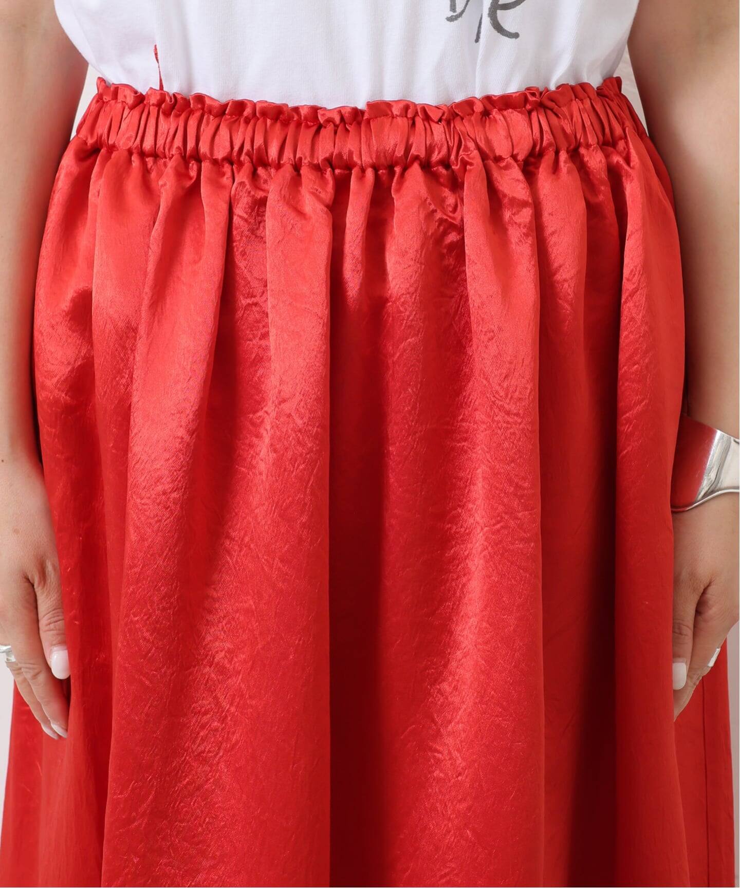 ヴィンテージサテン ギャザースカート（ロング・マキシ丈スカート