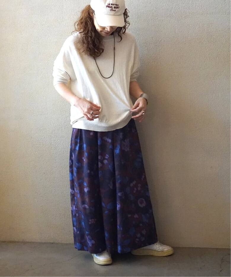 リバティNyリップフラワースカート（ロング・マキシ丈スカート  