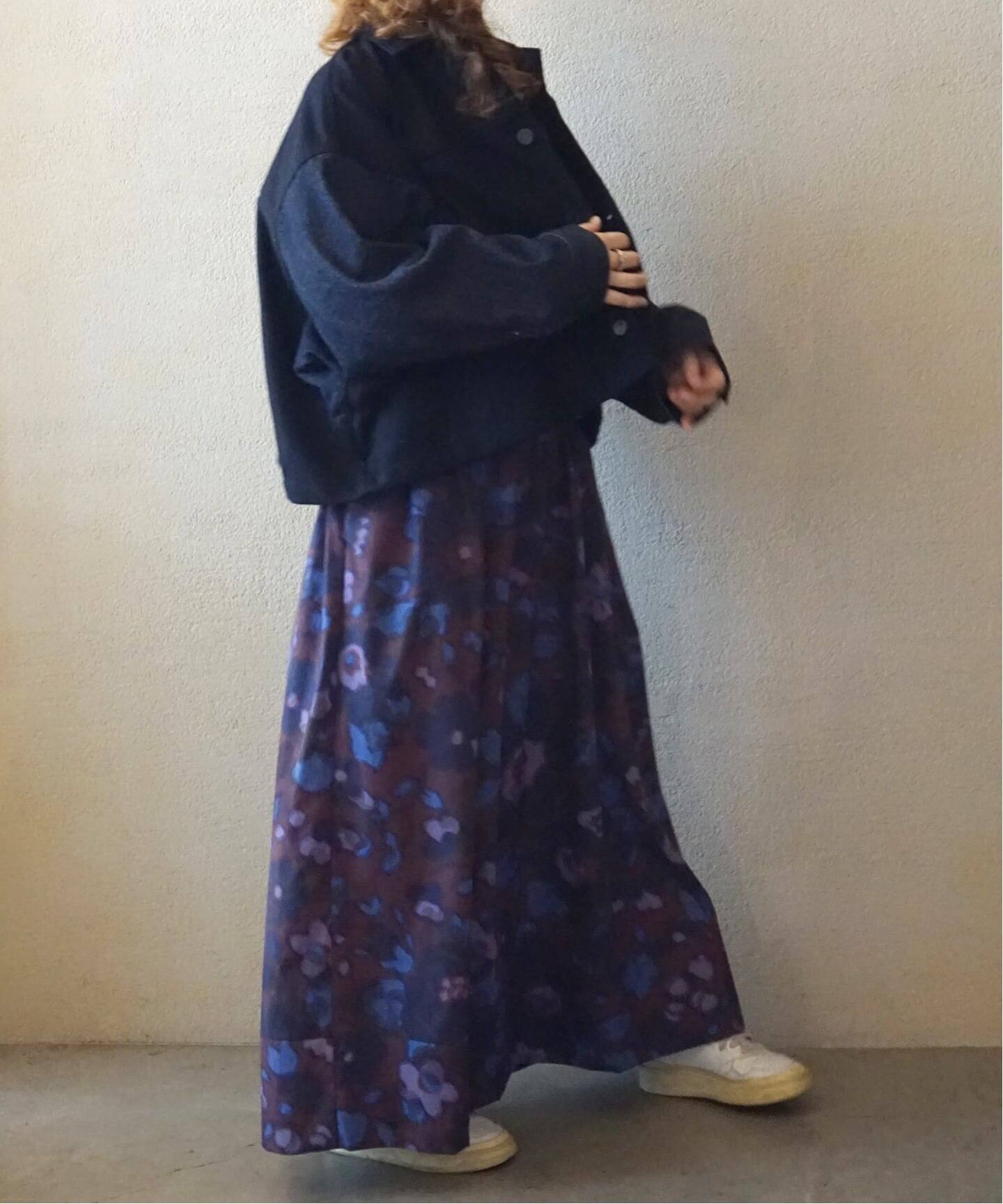 リバティNyリップフラワースカート（ロング・マキシ丈スカート