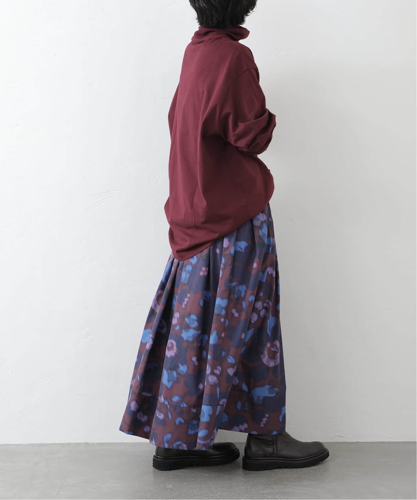 リバティNyリップフラワースカート（ロング・マキシ丈スカート