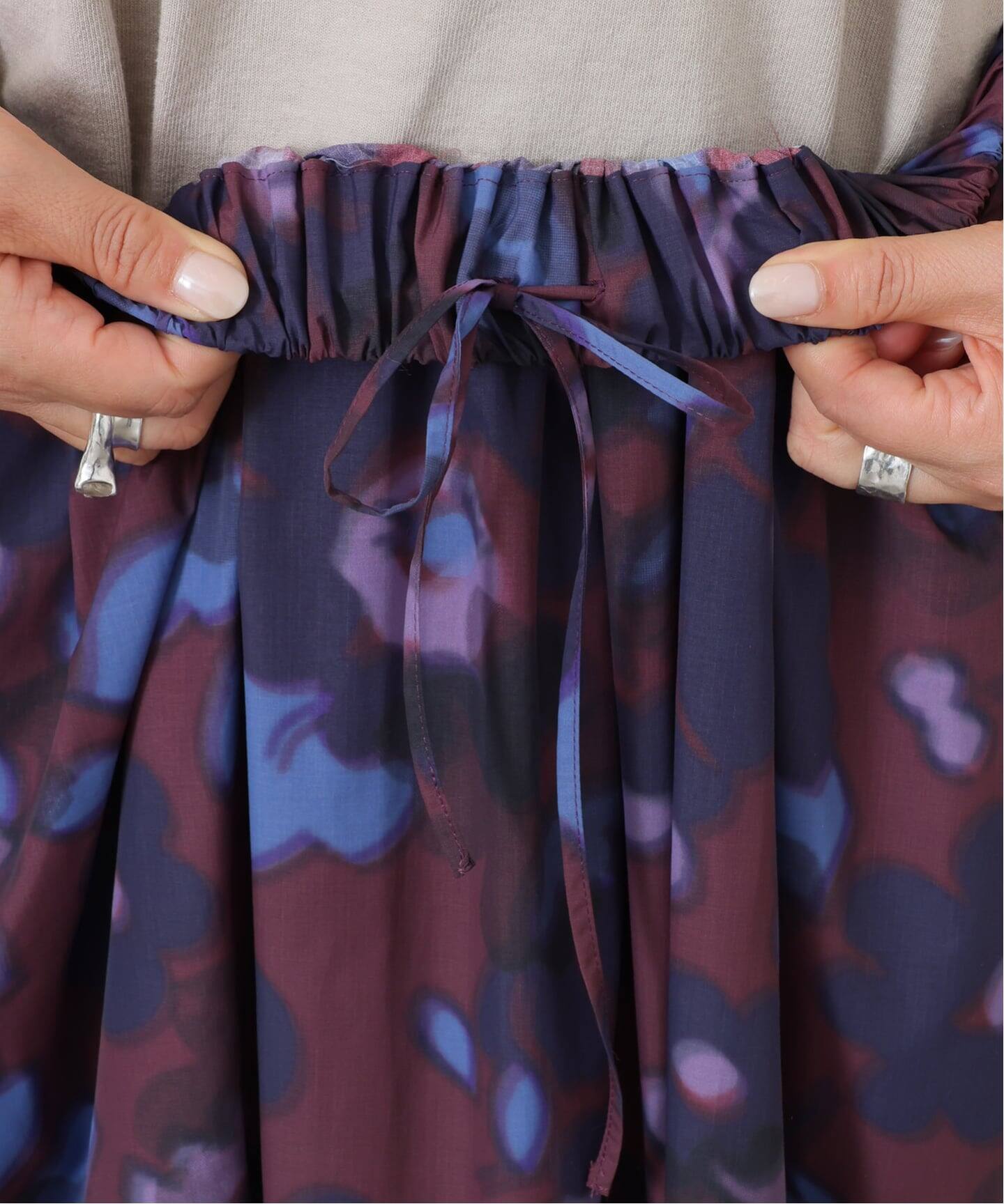 リバティNyリップフラワースカート（ロング・マキシ丈スカート