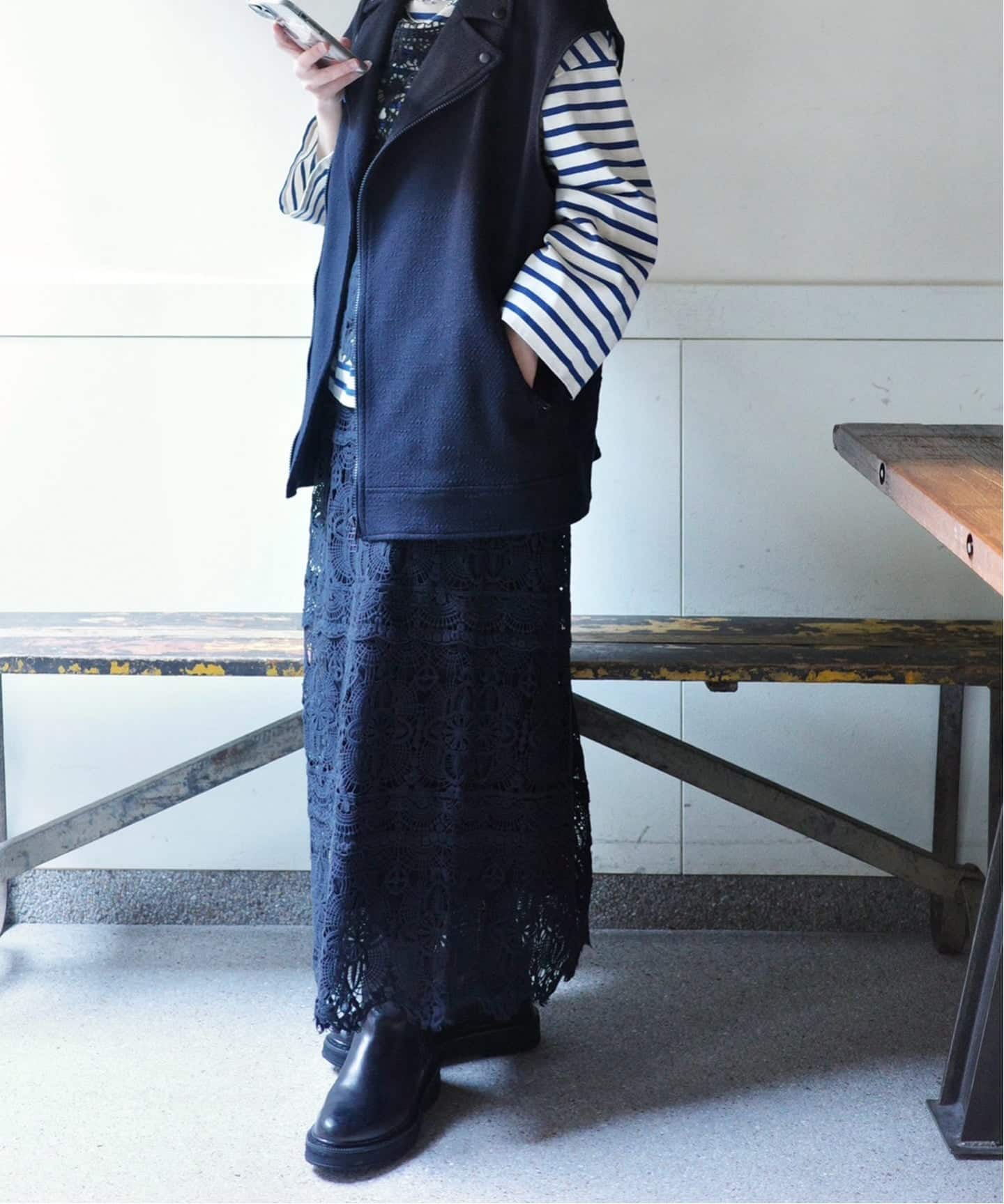 ジャーナルスタンダードラックス　レースMIXスカート 予約》レースMIX スカート（040）（その他スカート）｜journal