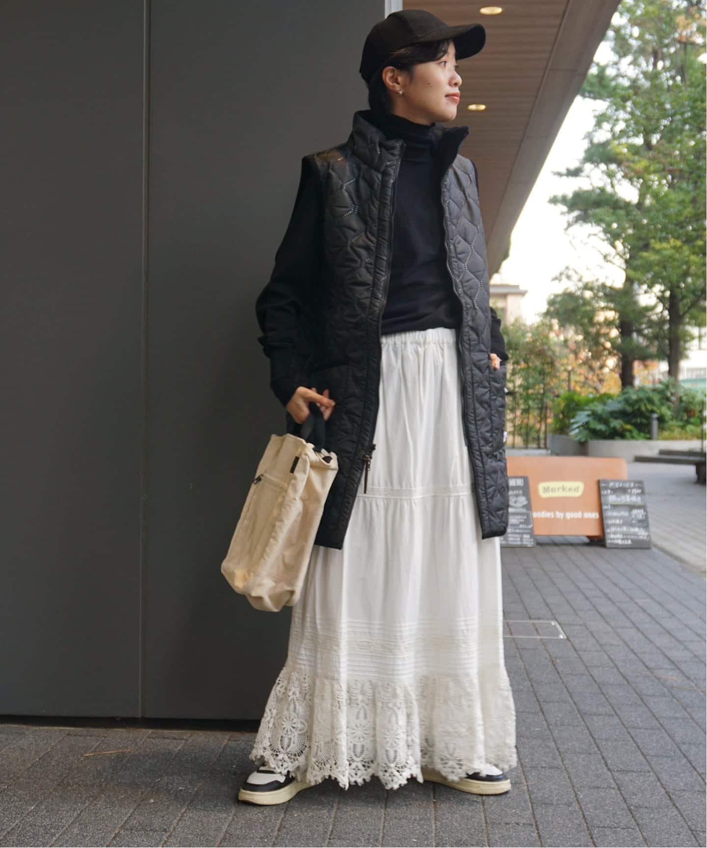 予約》ポプリン レーススカート（ロング・マキシ丈スカート