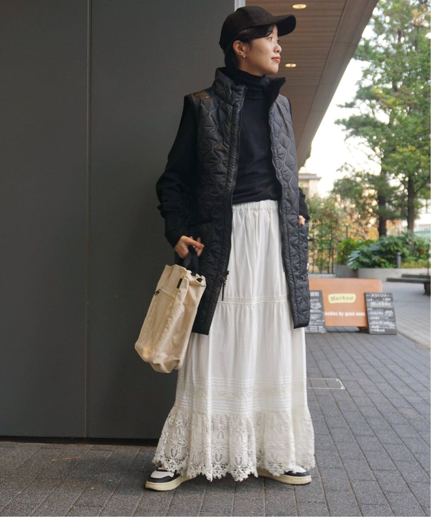 ポプリン レーススカート（ロング・マキシ丈スカート）｜journal