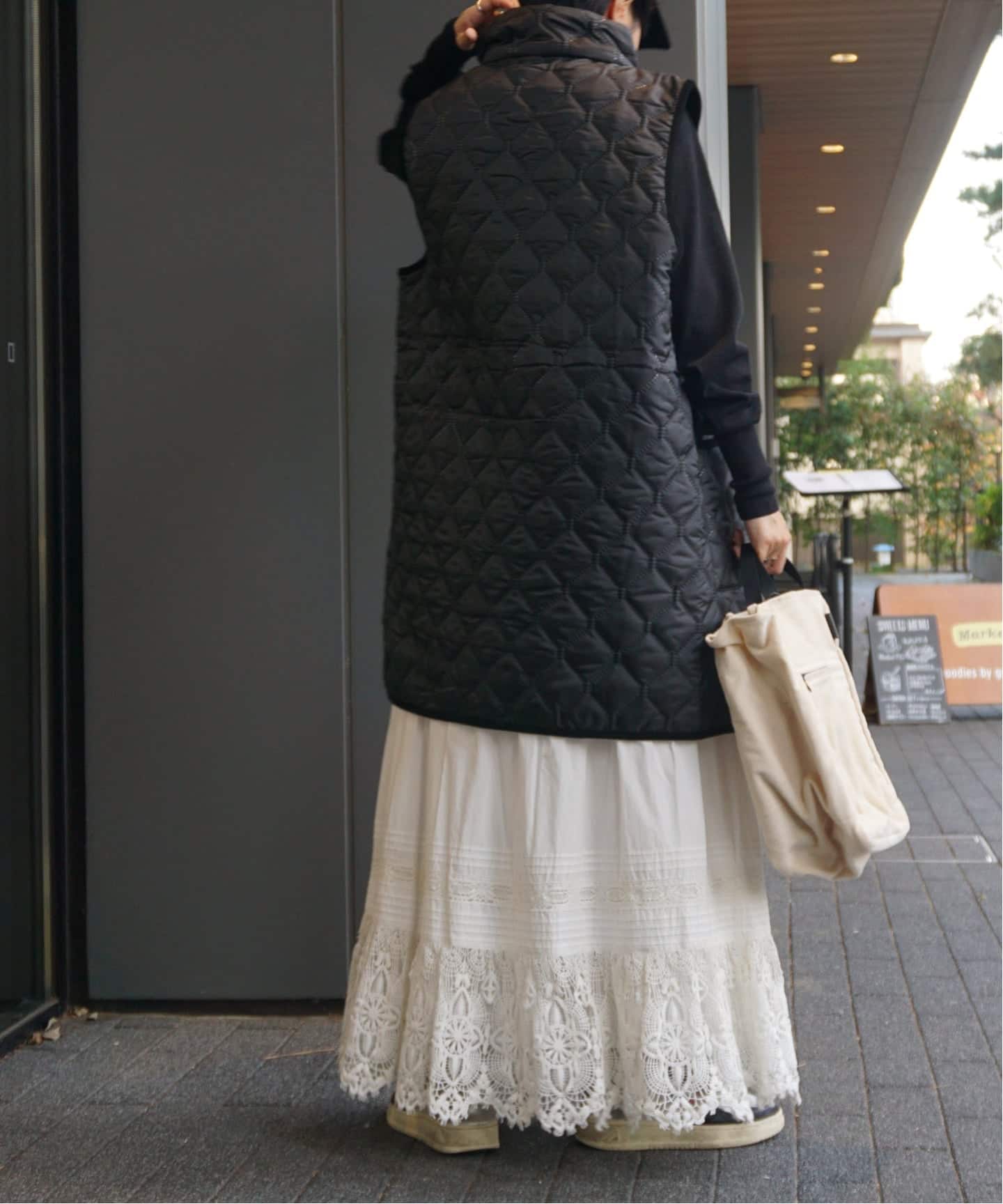 ポプリン レーススカート（ロング・マキシ丈スカート）｜journal