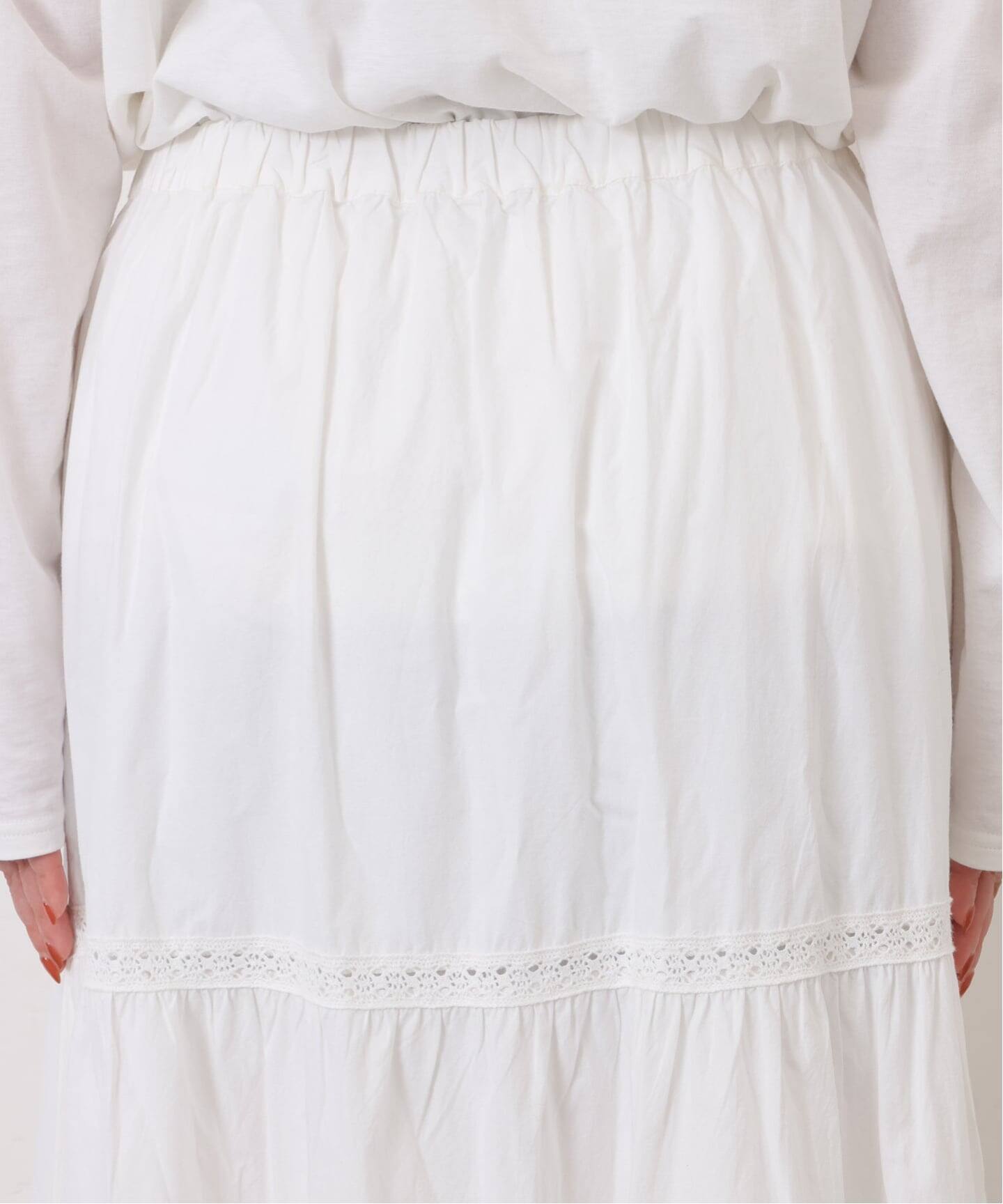 ポプリン レーススカート（ロング・マキシ丈スカート）｜journal