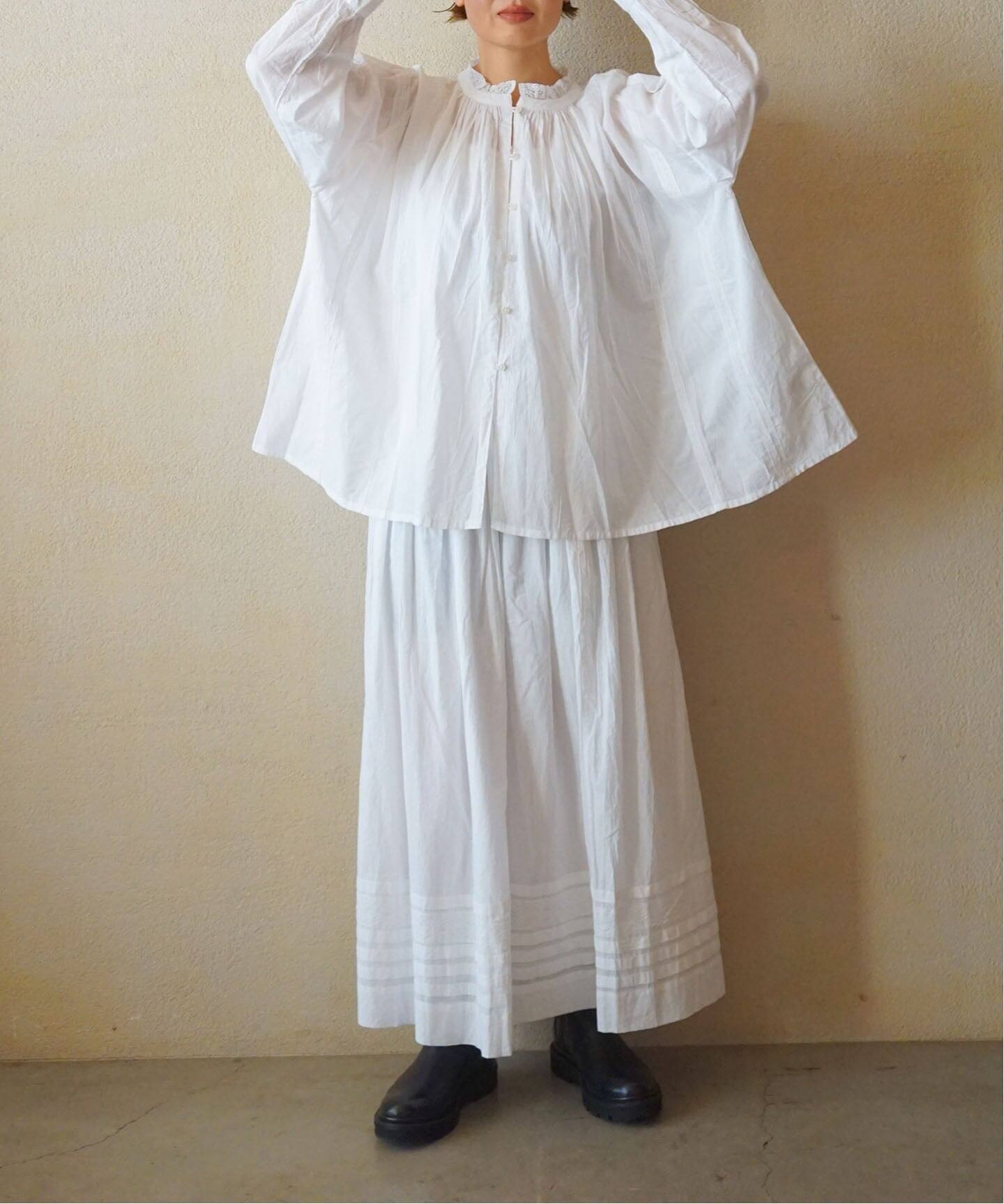 SOIL】CAMBRIC WITH LACE GATHERED SKIRT（ロング・マキシ丈スカート