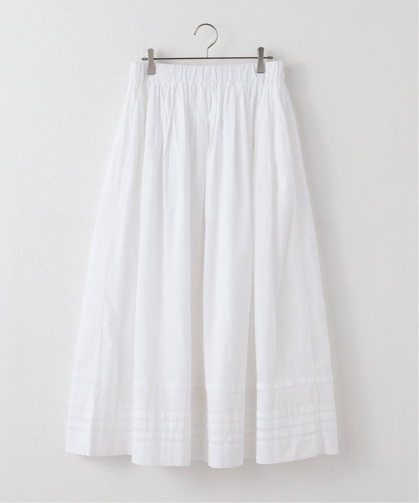SOIL】CAMBRIC WITH LACE GATHERED SKIRT（ロング・マキシ丈スカート